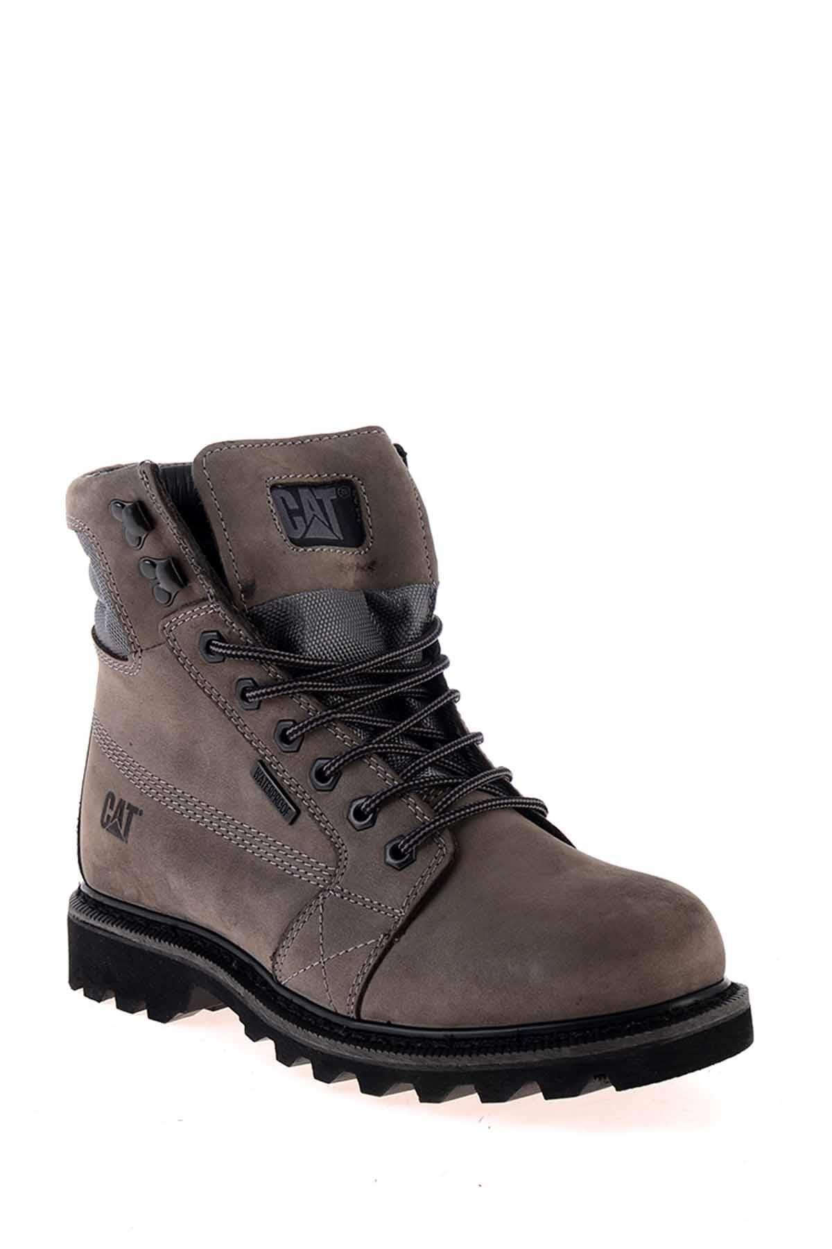 Grey Leather Erkek Bot & Bootie CAT1111122601