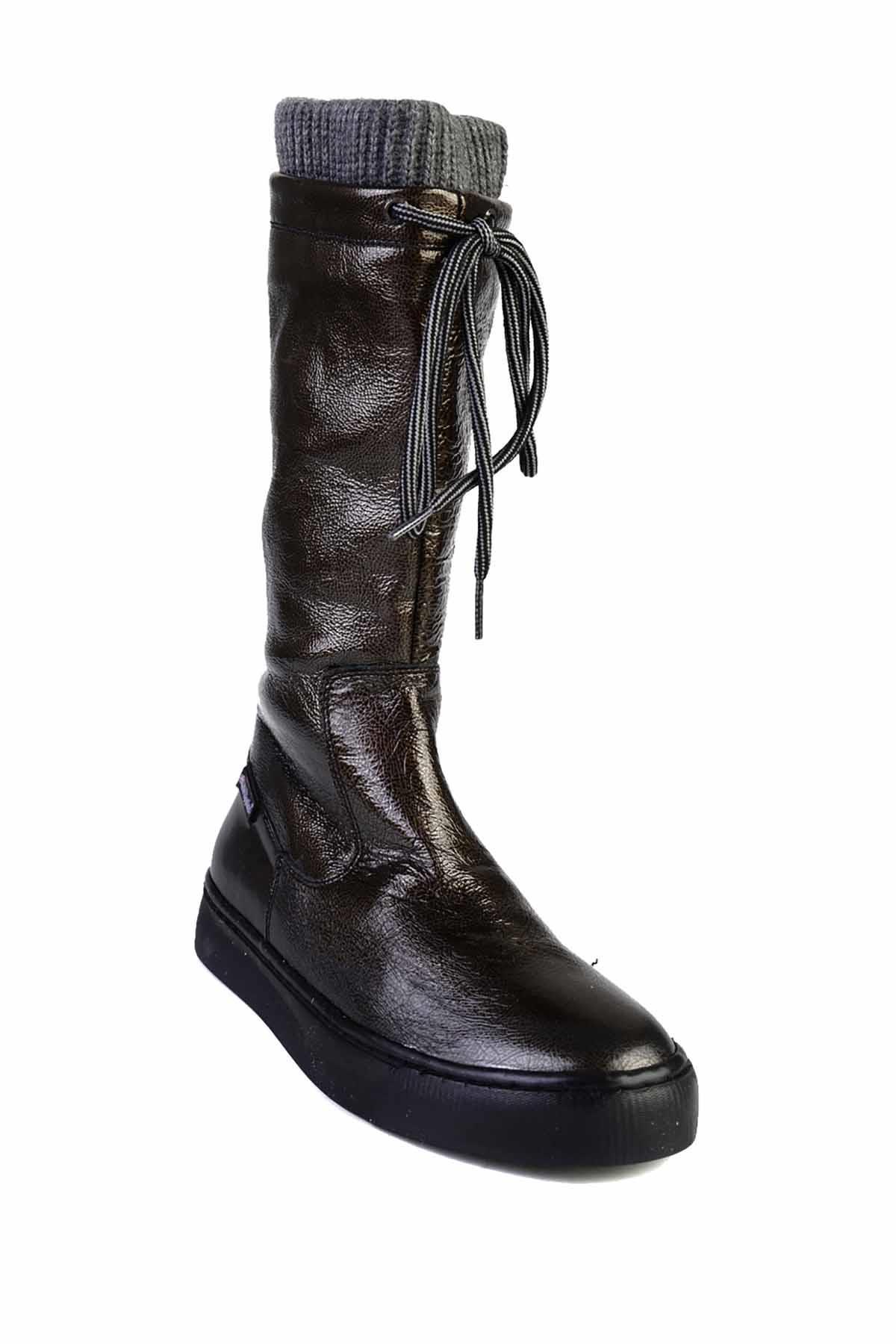 Grey Rugan Hakiki Deri Kadın Bot & Bootie G0897180508