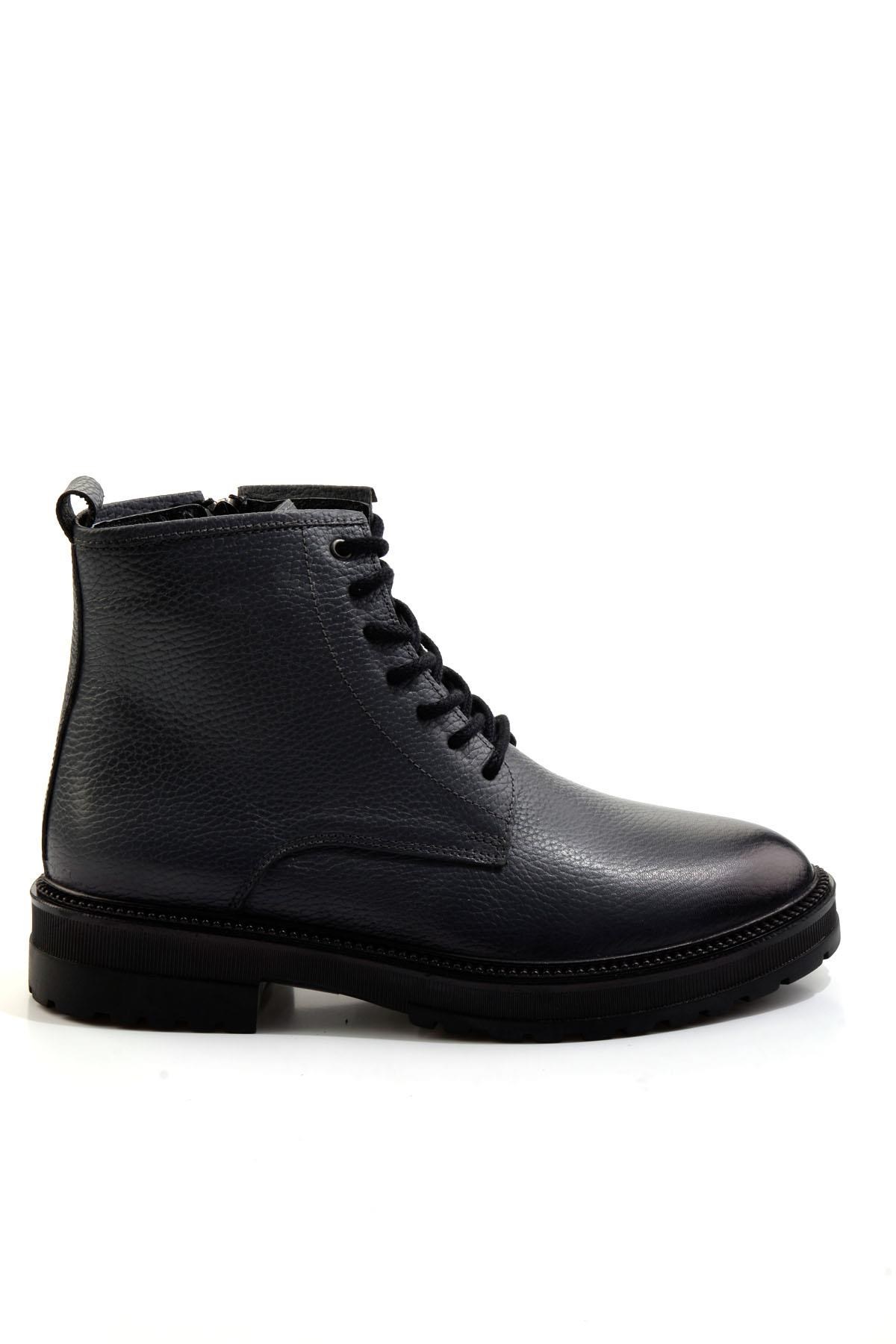 Gri Hakiki Deri Erkek Bot & Bootie E02594401340