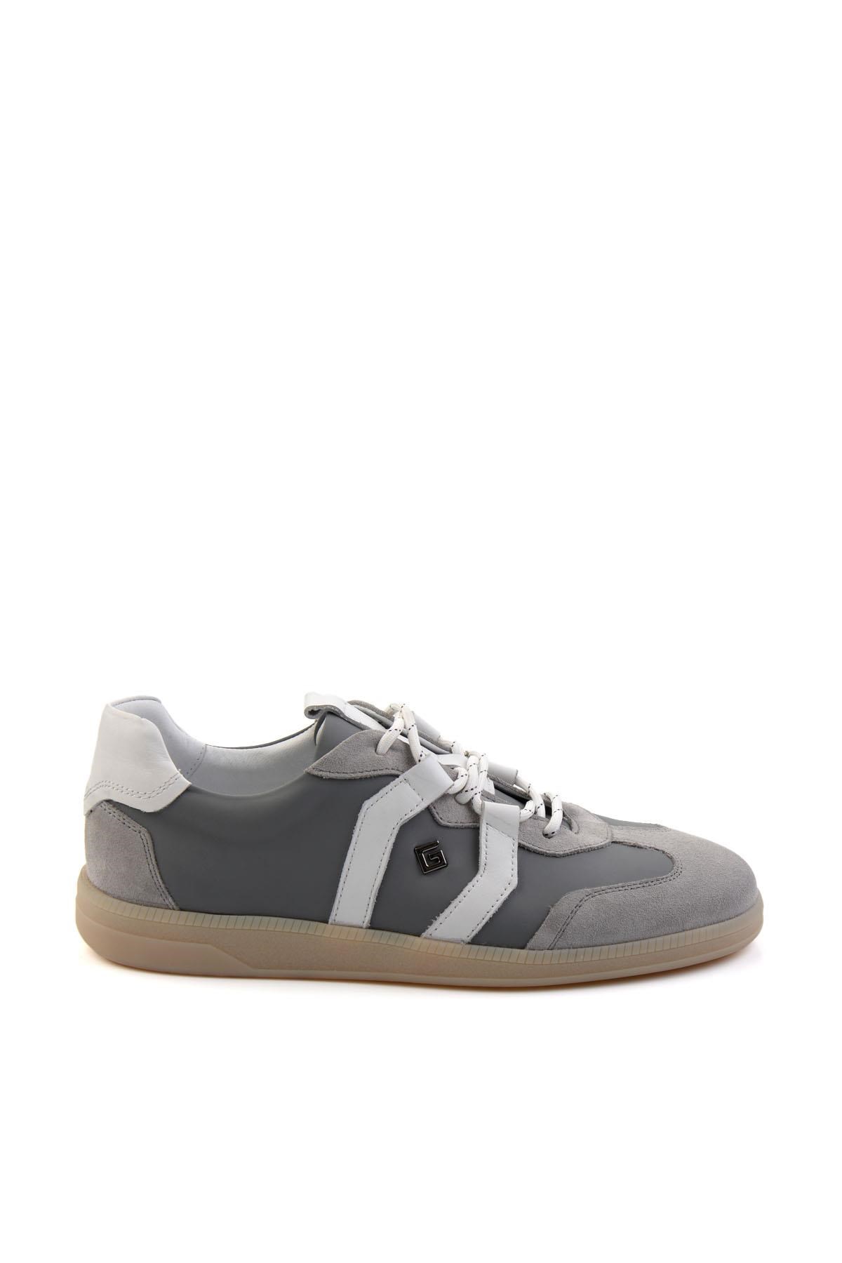 Gri Hakiki Deri Erkek Sneaker E01075623902