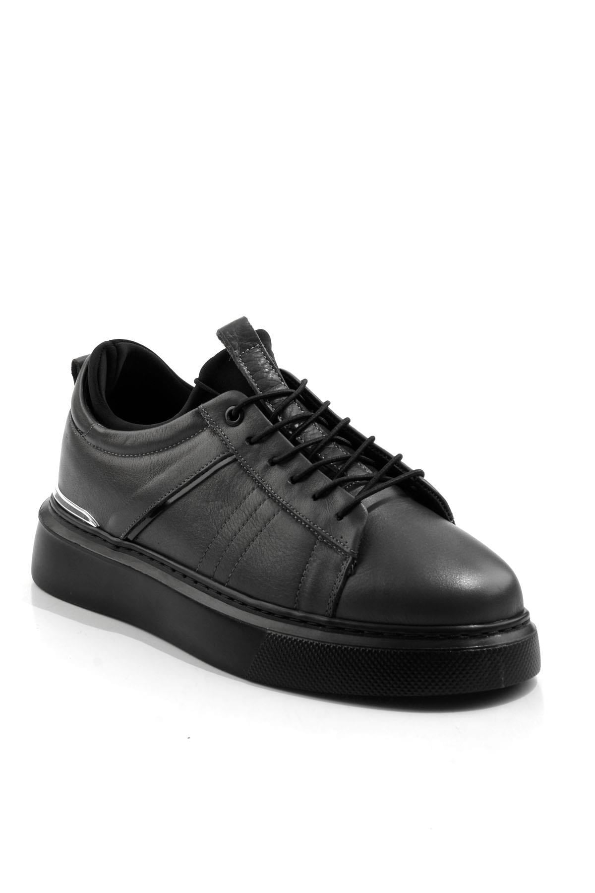 Gri Hakiki Deri Erkek Sneaker E01082010403