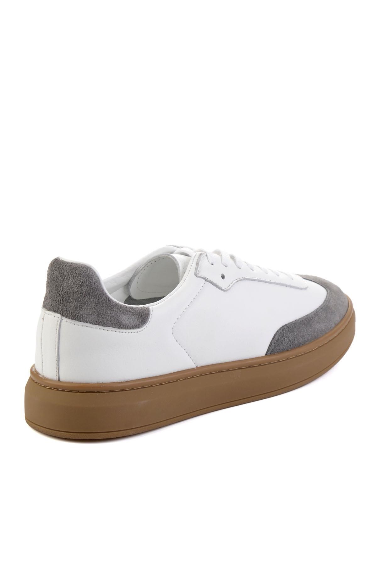 Gri Hakiki Deri Erkek Sneaker E01442421502