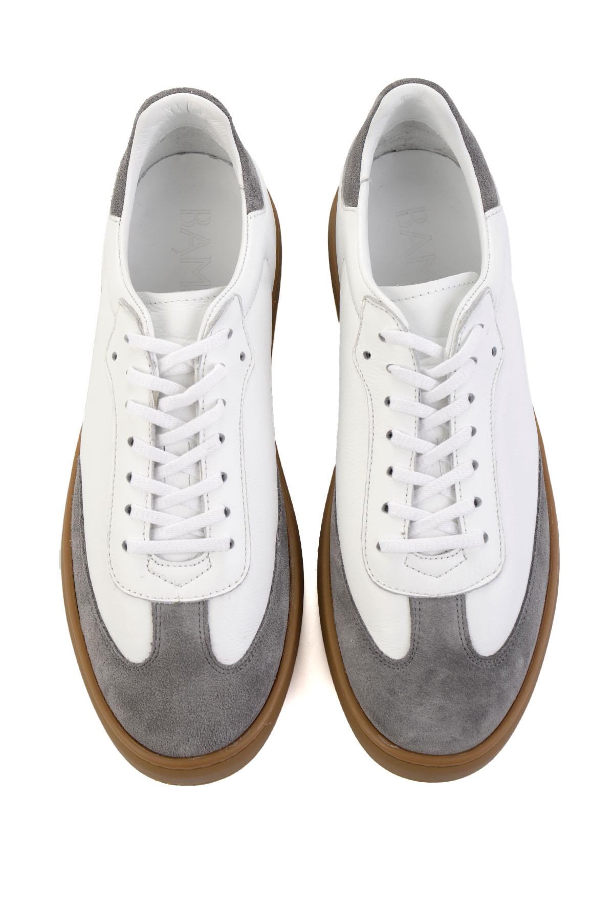 Gri Hakiki Deri Erkek Sneaker E01442421502