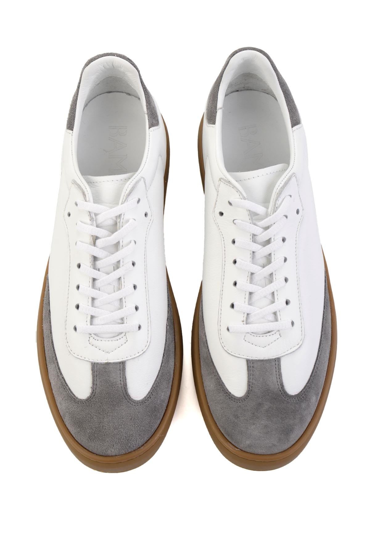Gri Hakiki Deri Erkek Sneaker E01442421502