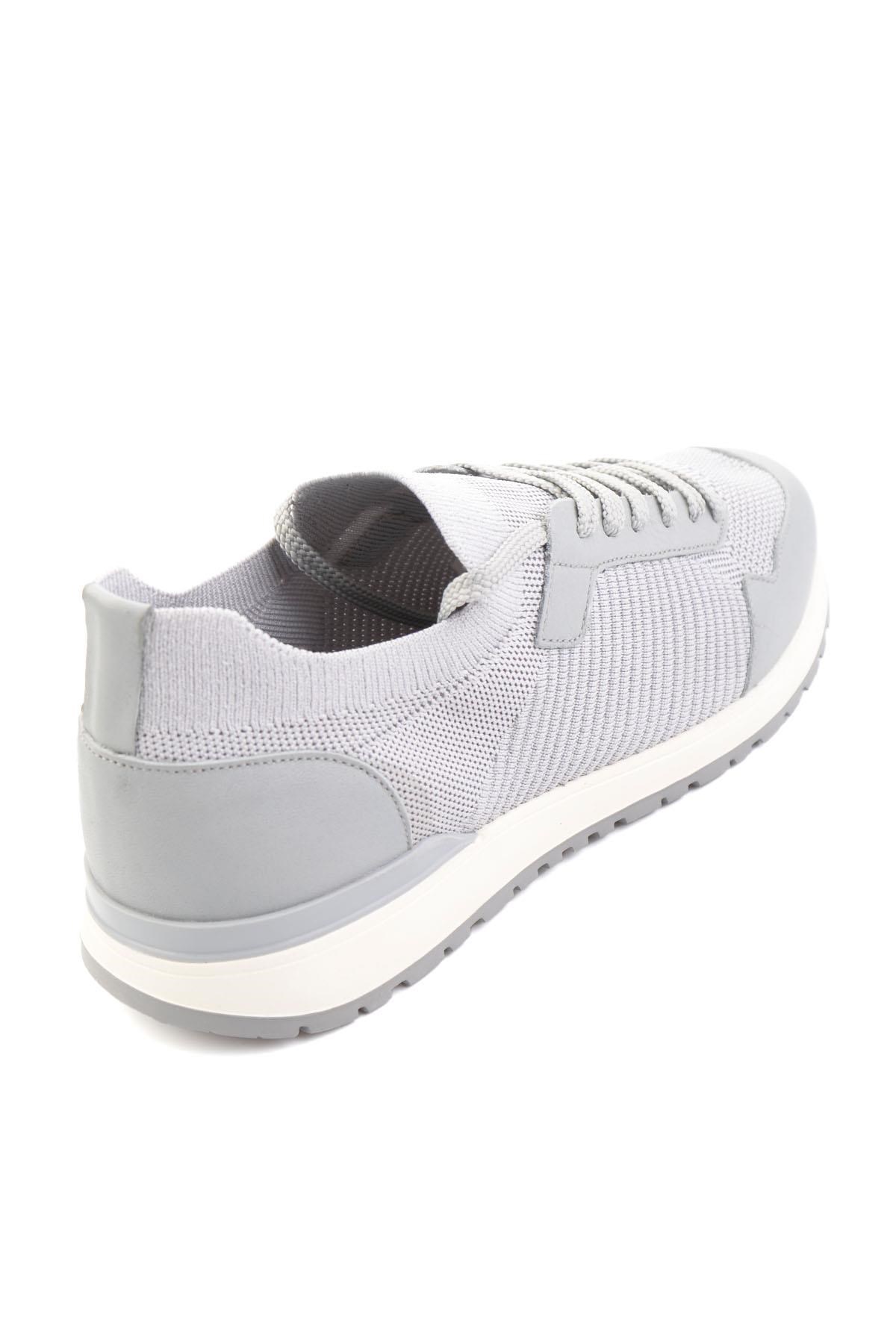 Gri Hakiki Deri Erkek Sneaker E01730580382
