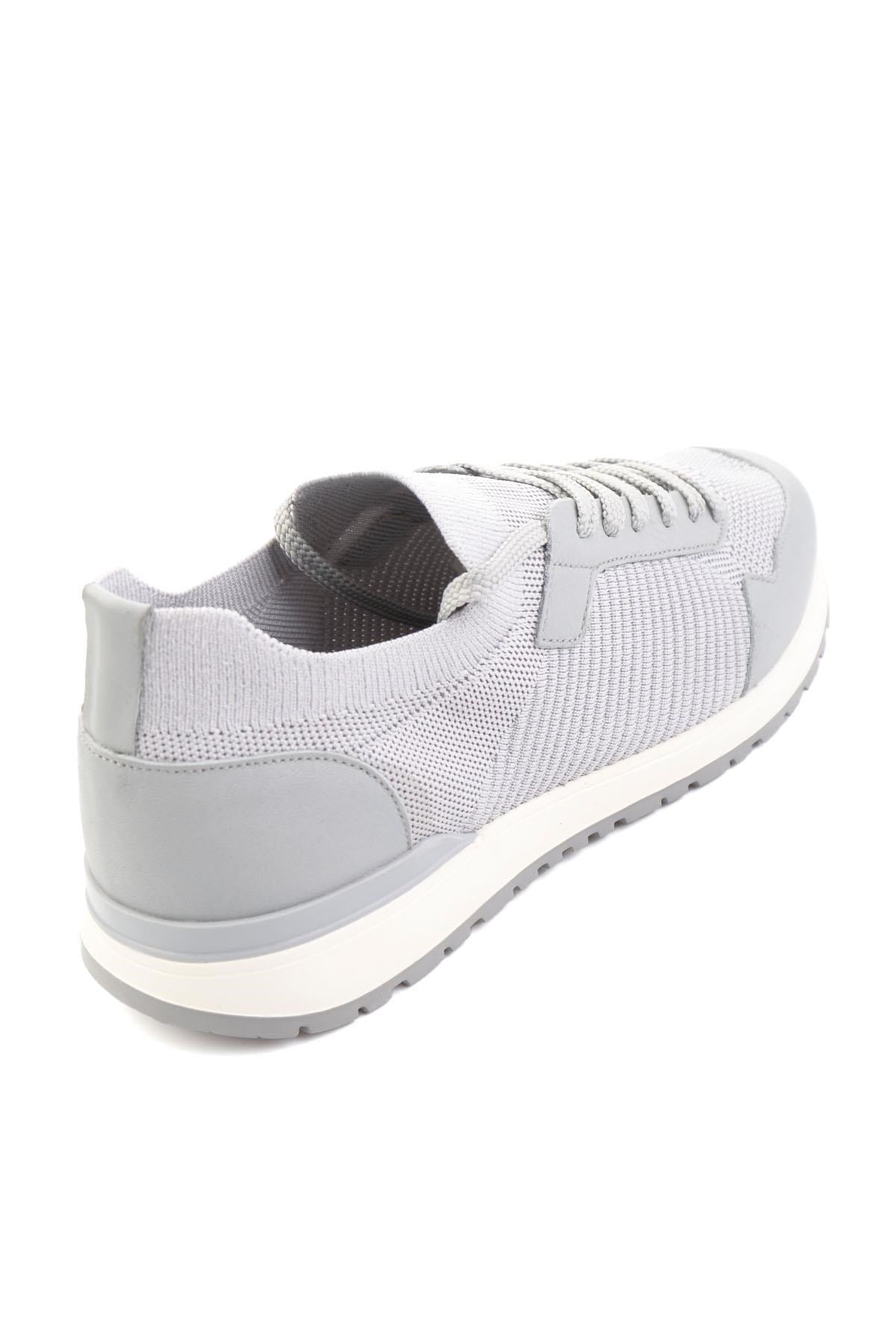 Gri Hakiki Deri Erkek Sneaker E01730580382