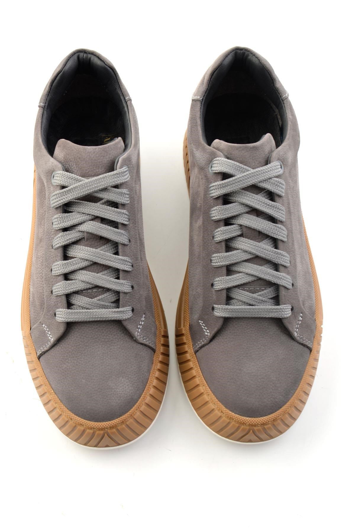 Gri Nubuk Hakiki Deri Erkek Sneaker E01774007001