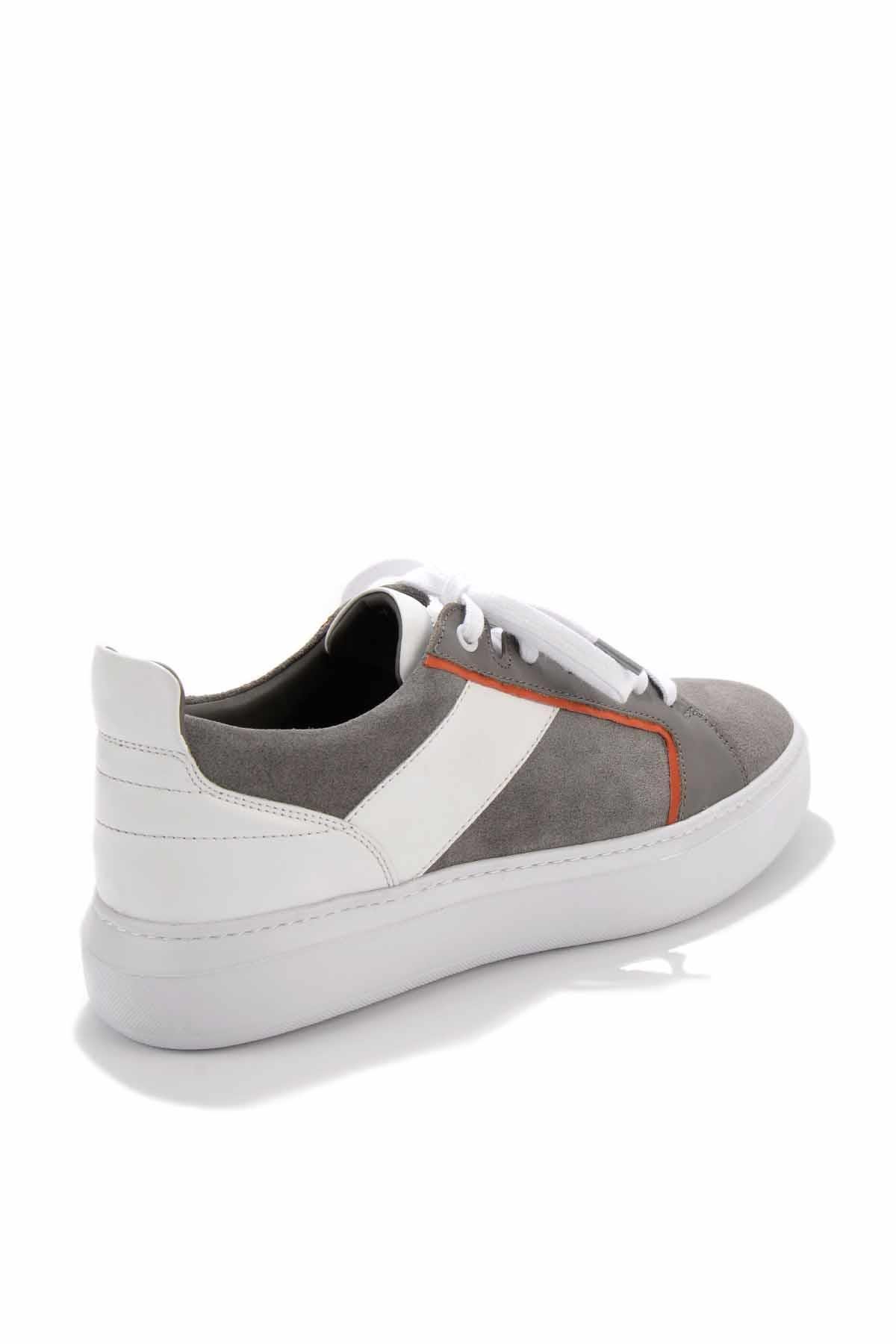 Gri Süet Hakiki Deri Erkek Sneaker E01901251402
