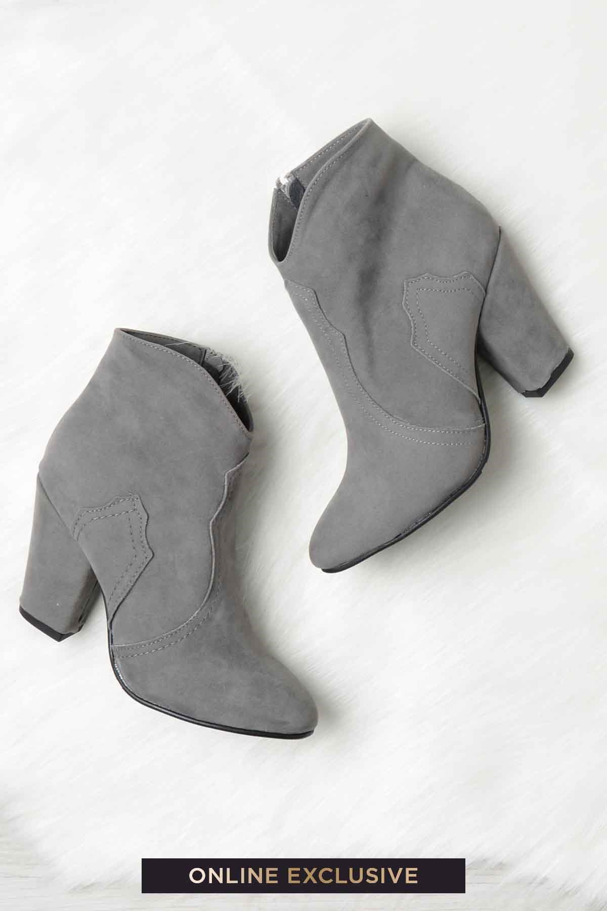 Gri Süet  Kadın Bot & Bootie E0238590072