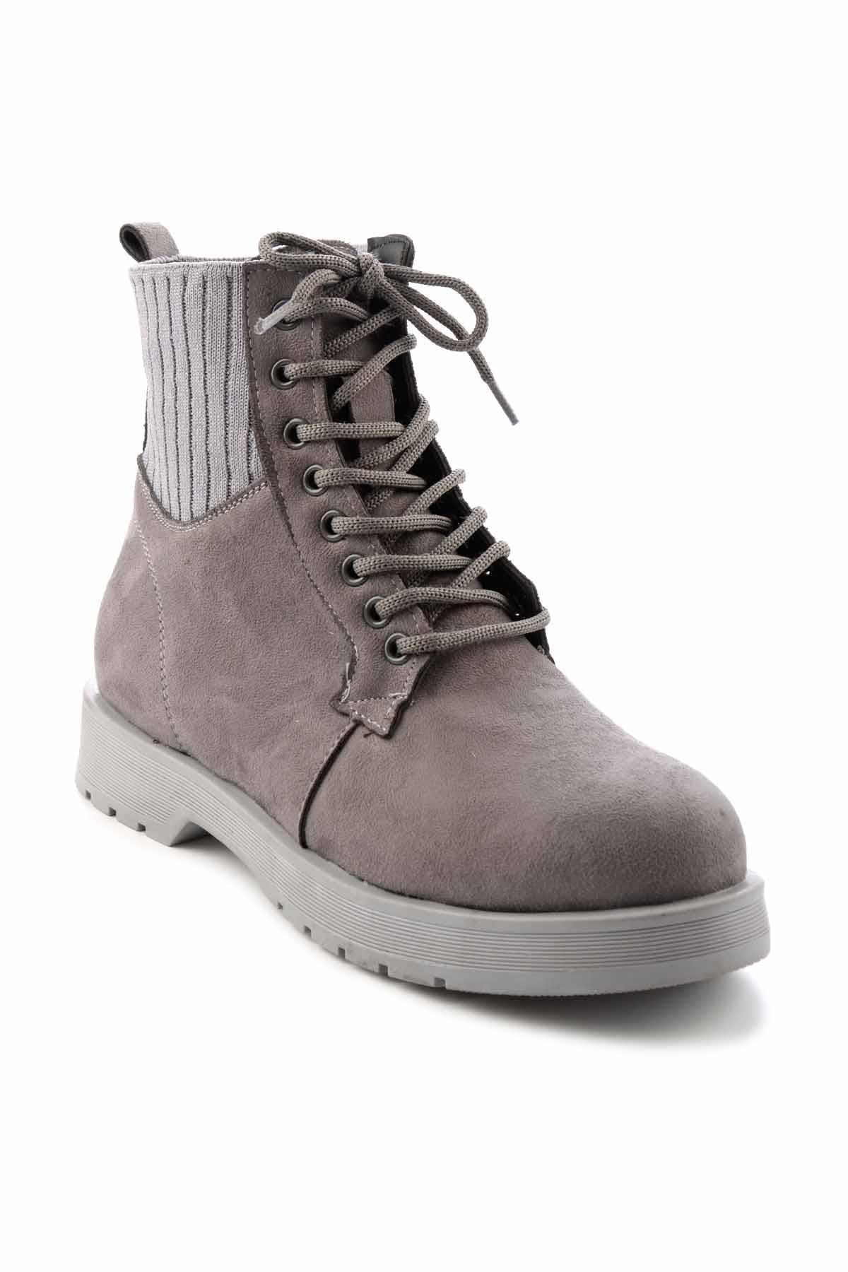 Gri Süet  Kadın Bot & Bootie K02792070102