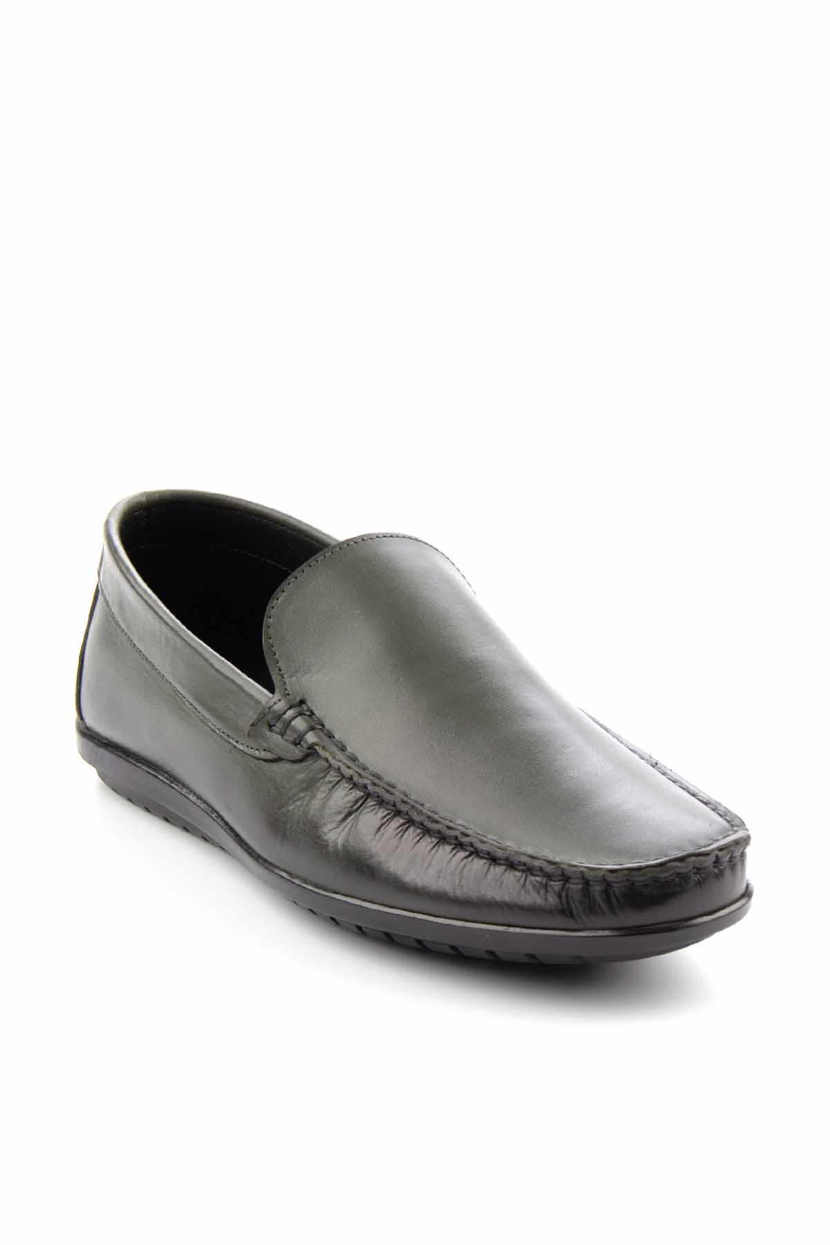 Haki Hakiki Deri Erkek Loafer Ayakkabı E01728360203