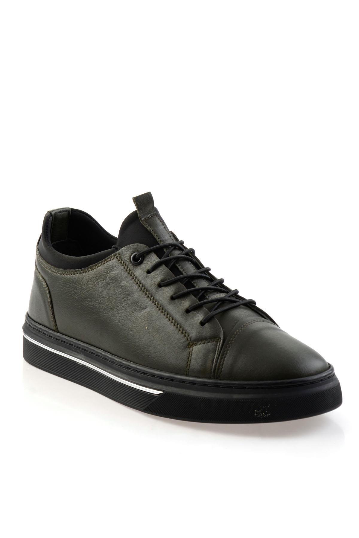 Haki Hakiki Deri Erkek Sneaker E01082000603
