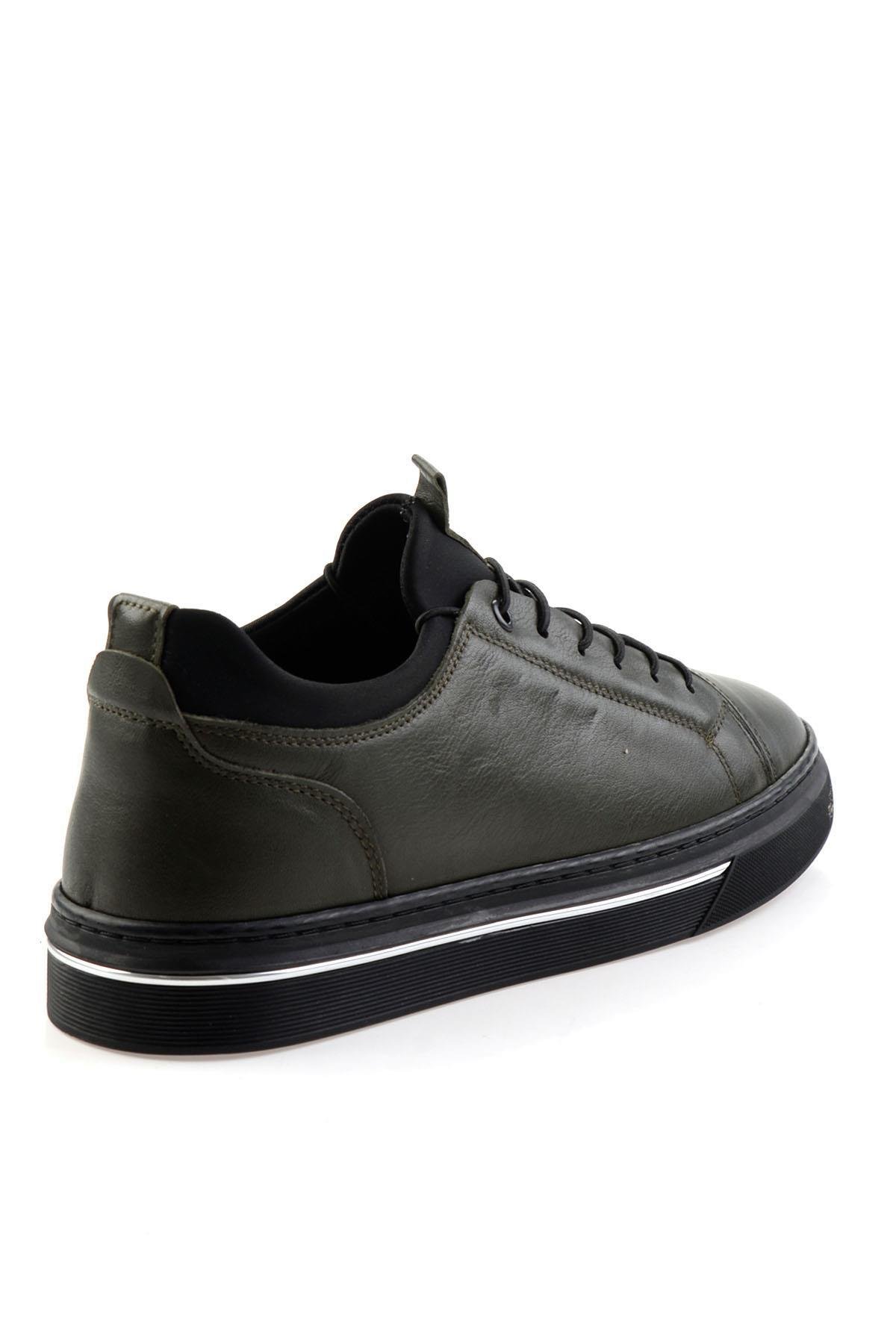 Haki Hakiki Deri Erkek Sneaker E01082000603