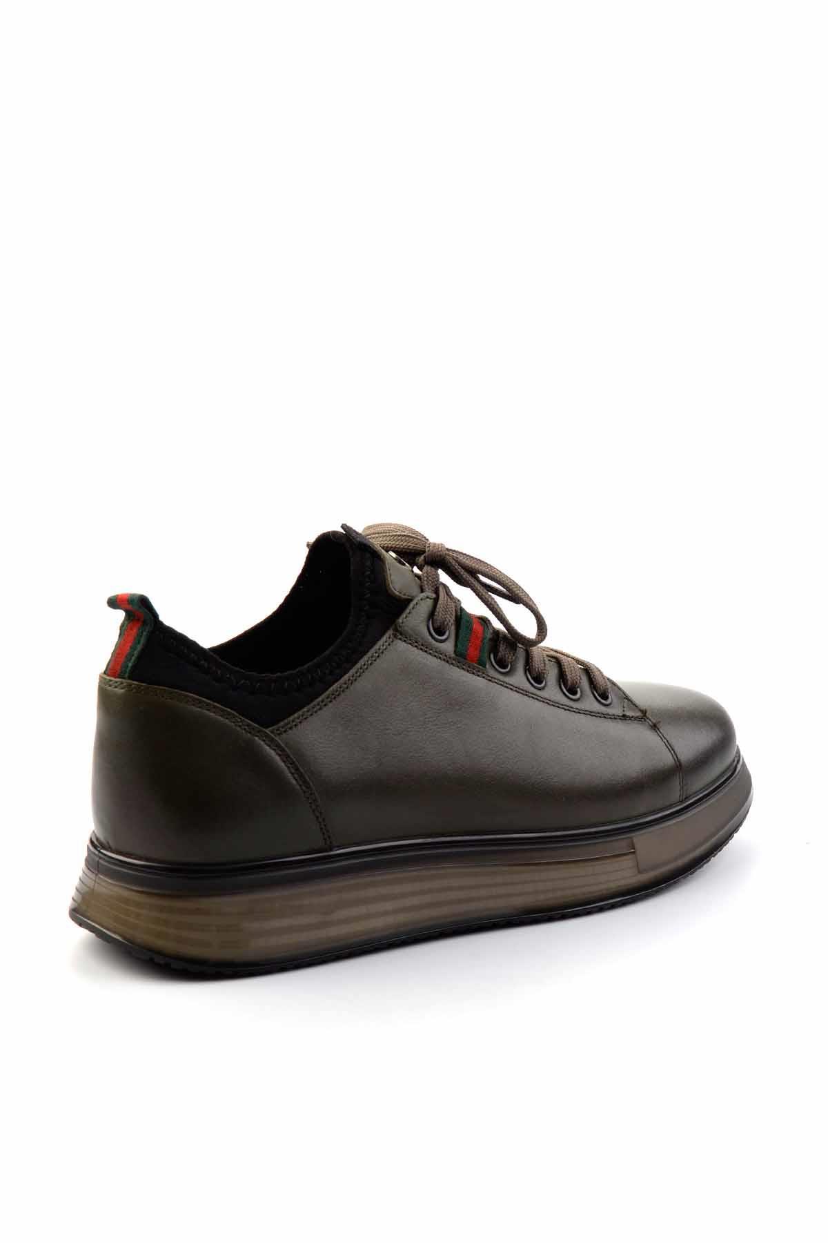 Haki Hakiki Deri Erkek Sneaker E01398202403