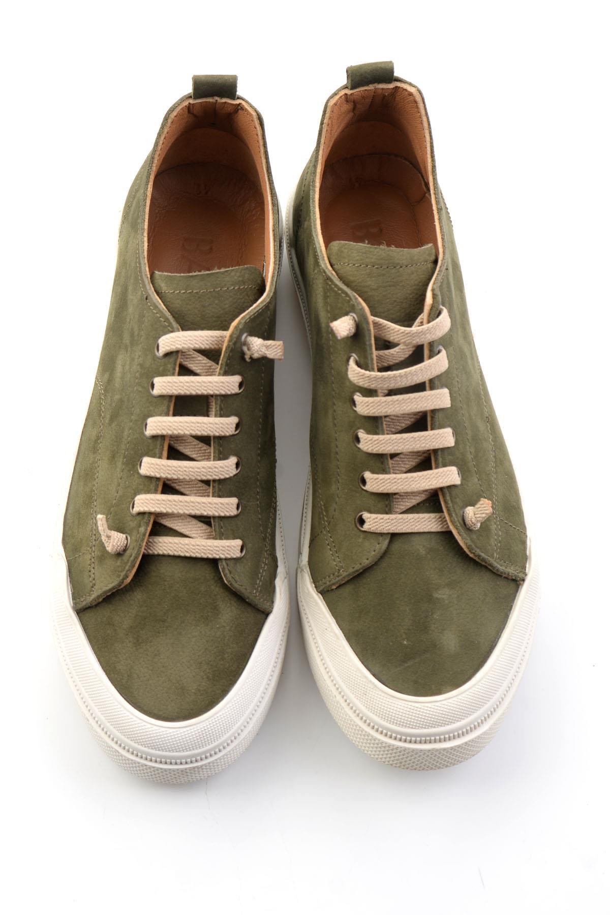 Haki Hakiki Deri Erkek Sneaker E01585773401