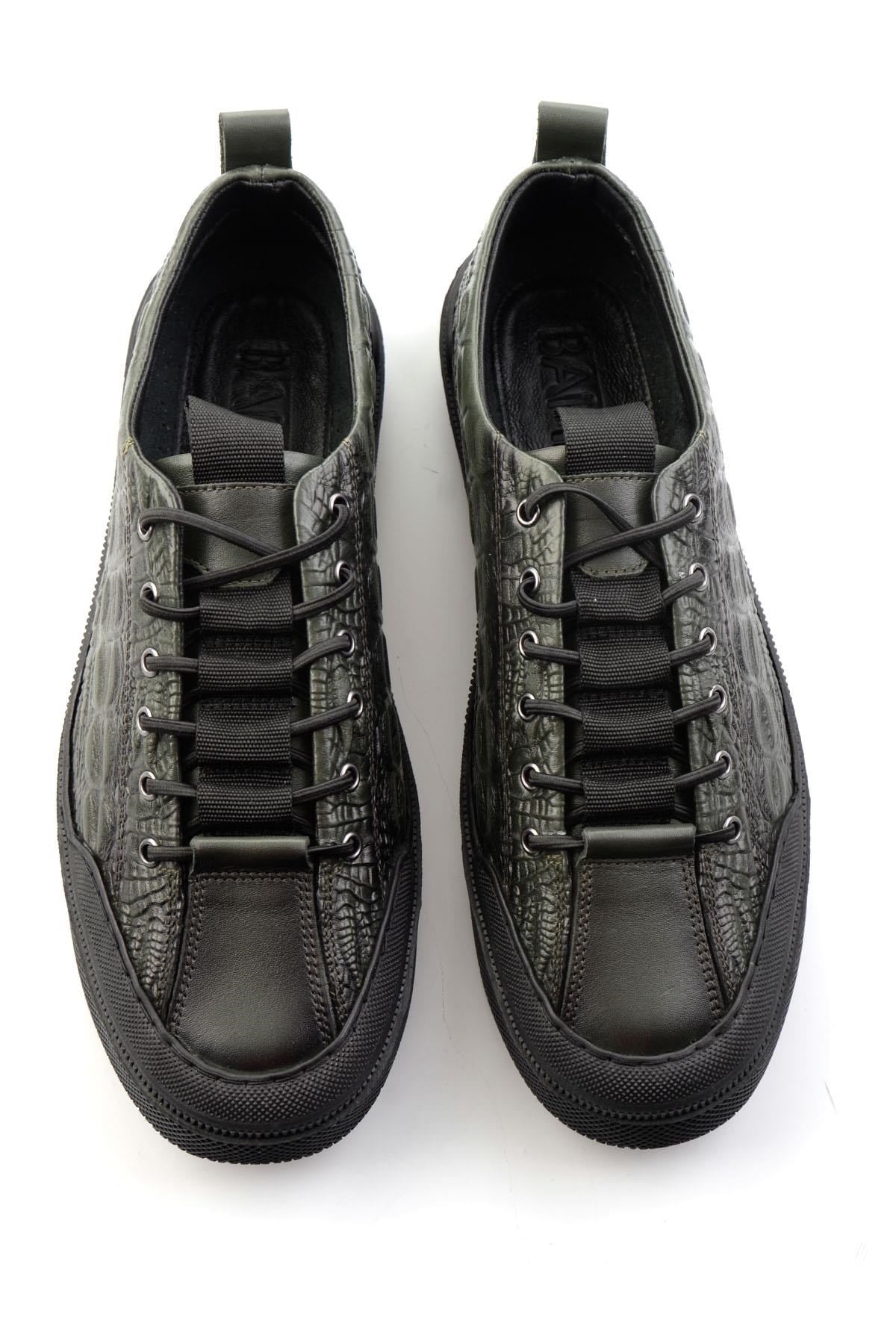 Haki Hakiki Deri Erkek Sneaker E01900251044