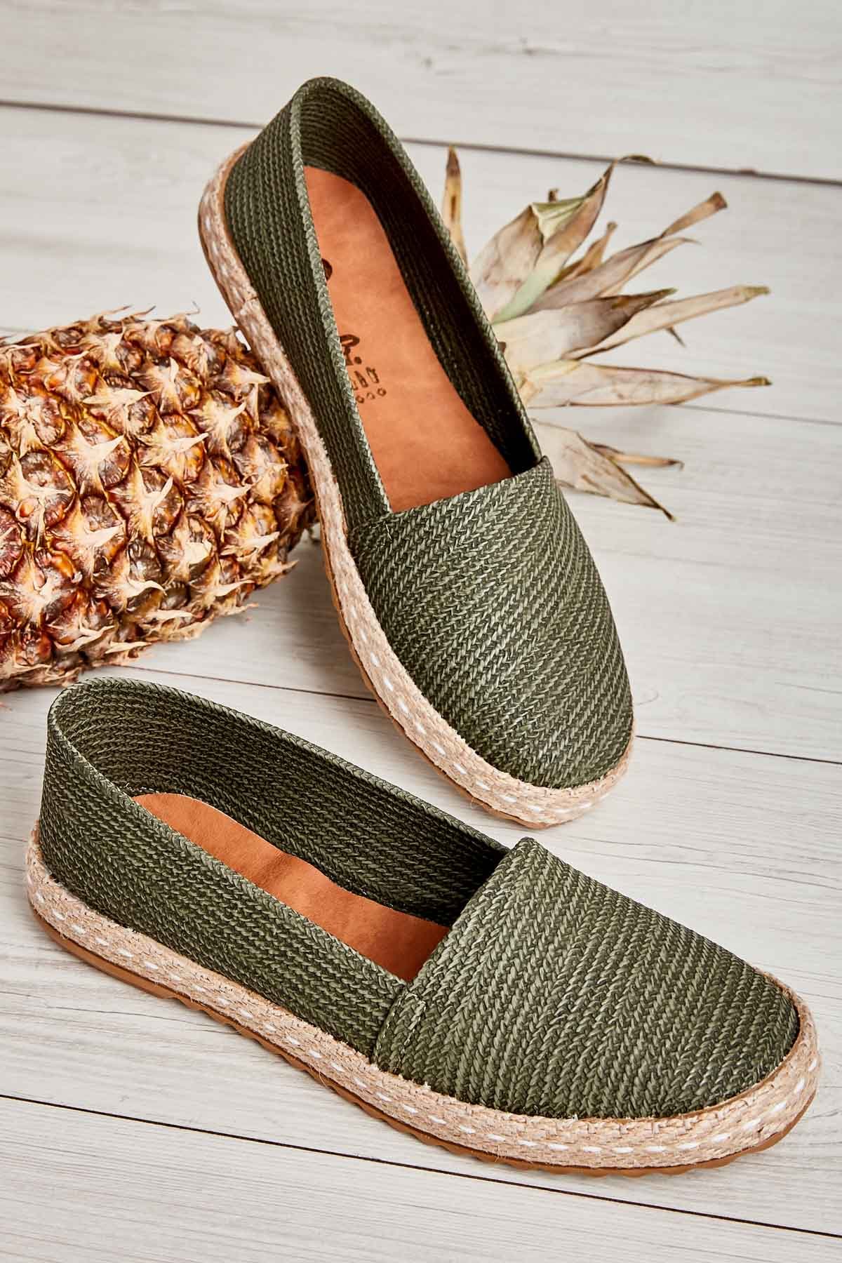 Haki Kadın Kadın Espadril Ayakkabı