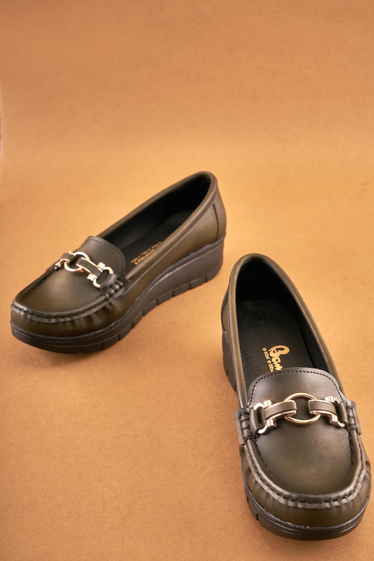 Haki  Kadın Loafer Ayakkabı K0501208509