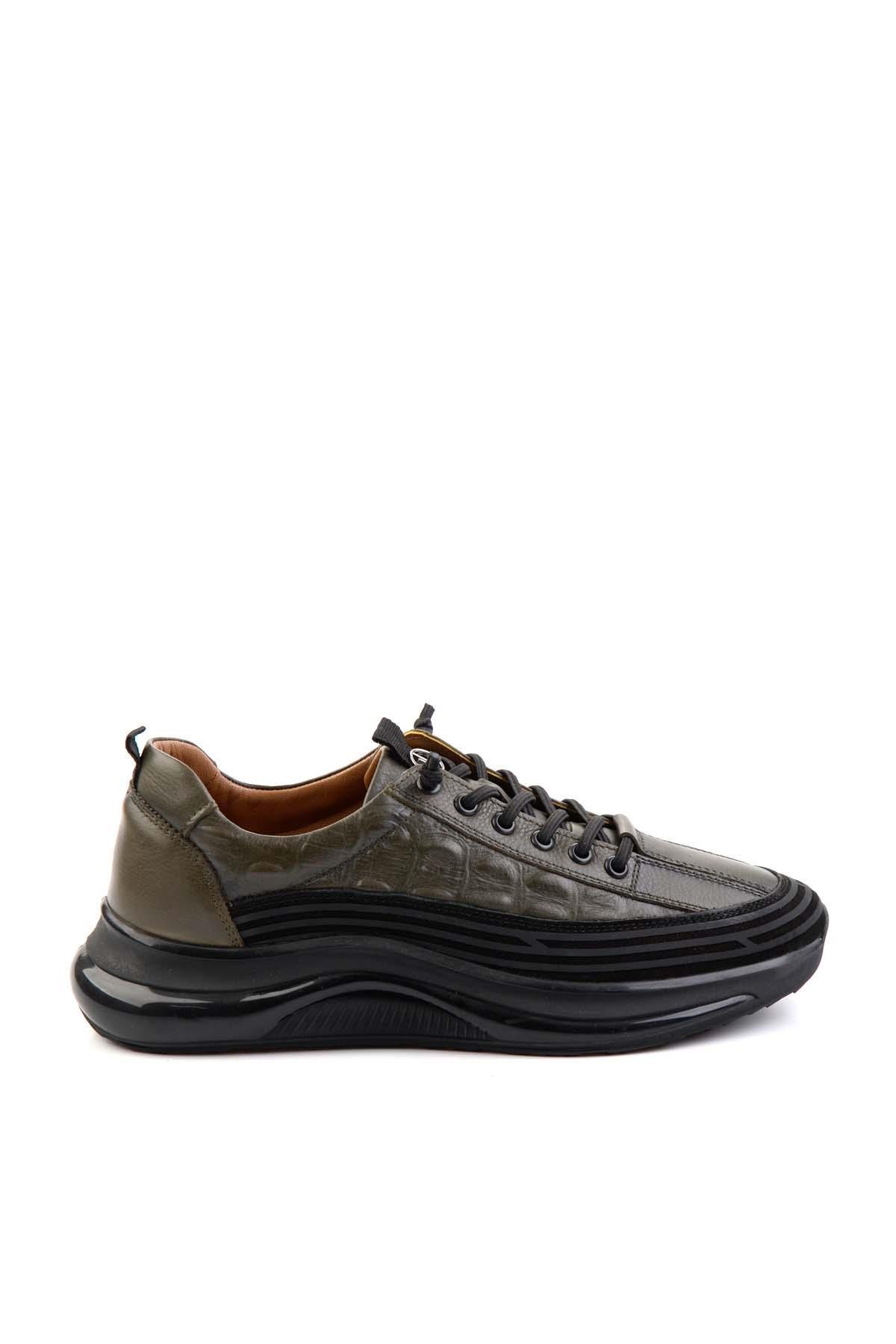 Haki Leather Erkek Sneaker E01018240203