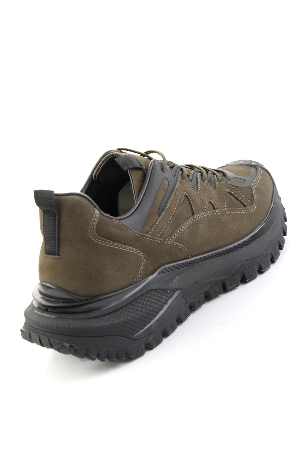 Haki Nubuk Hakiki Deri Erkek Sneaker E01018272101