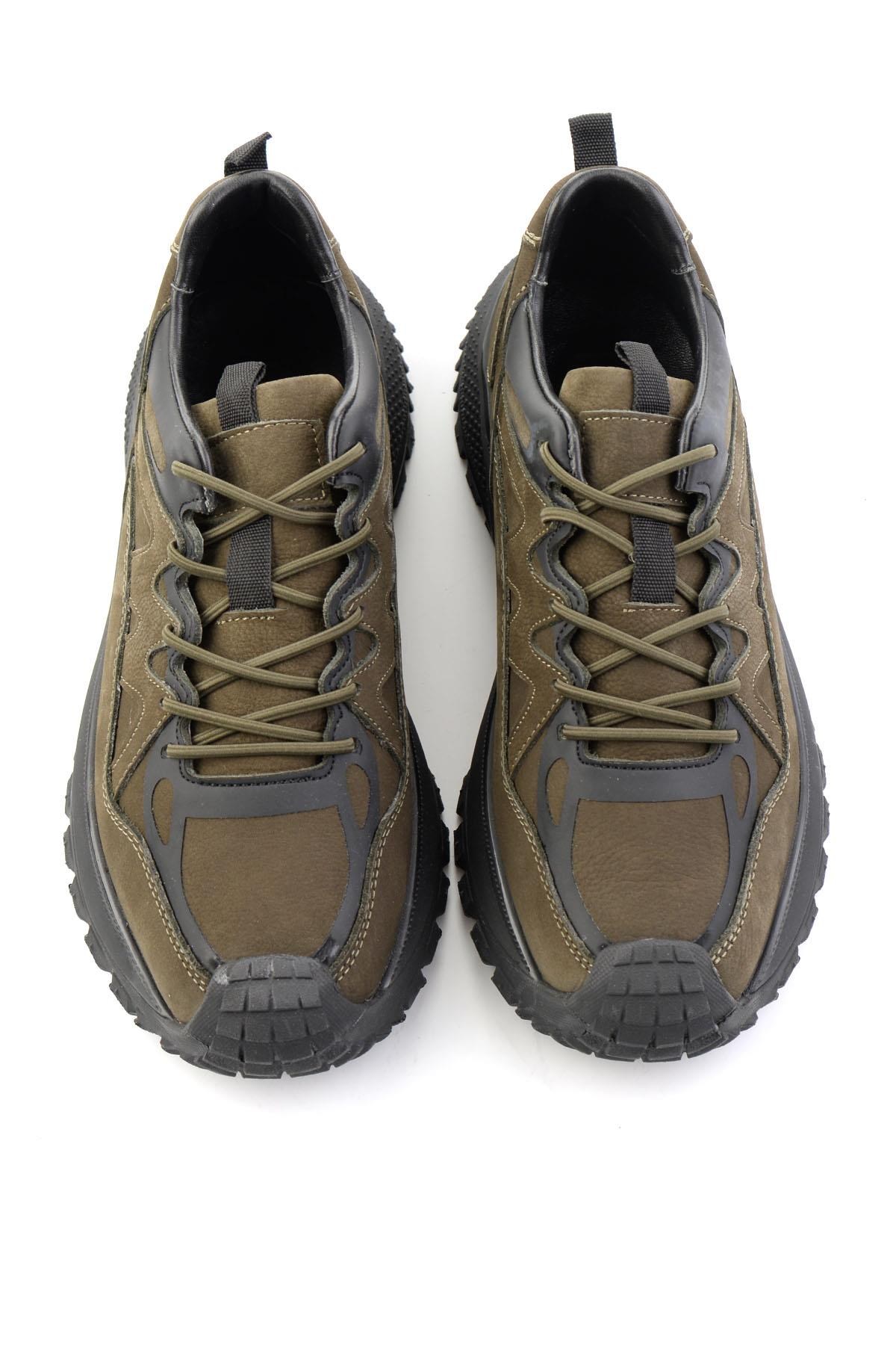 Haki Nubuk Hakiki Deri Erkek Sneaker E01018272101