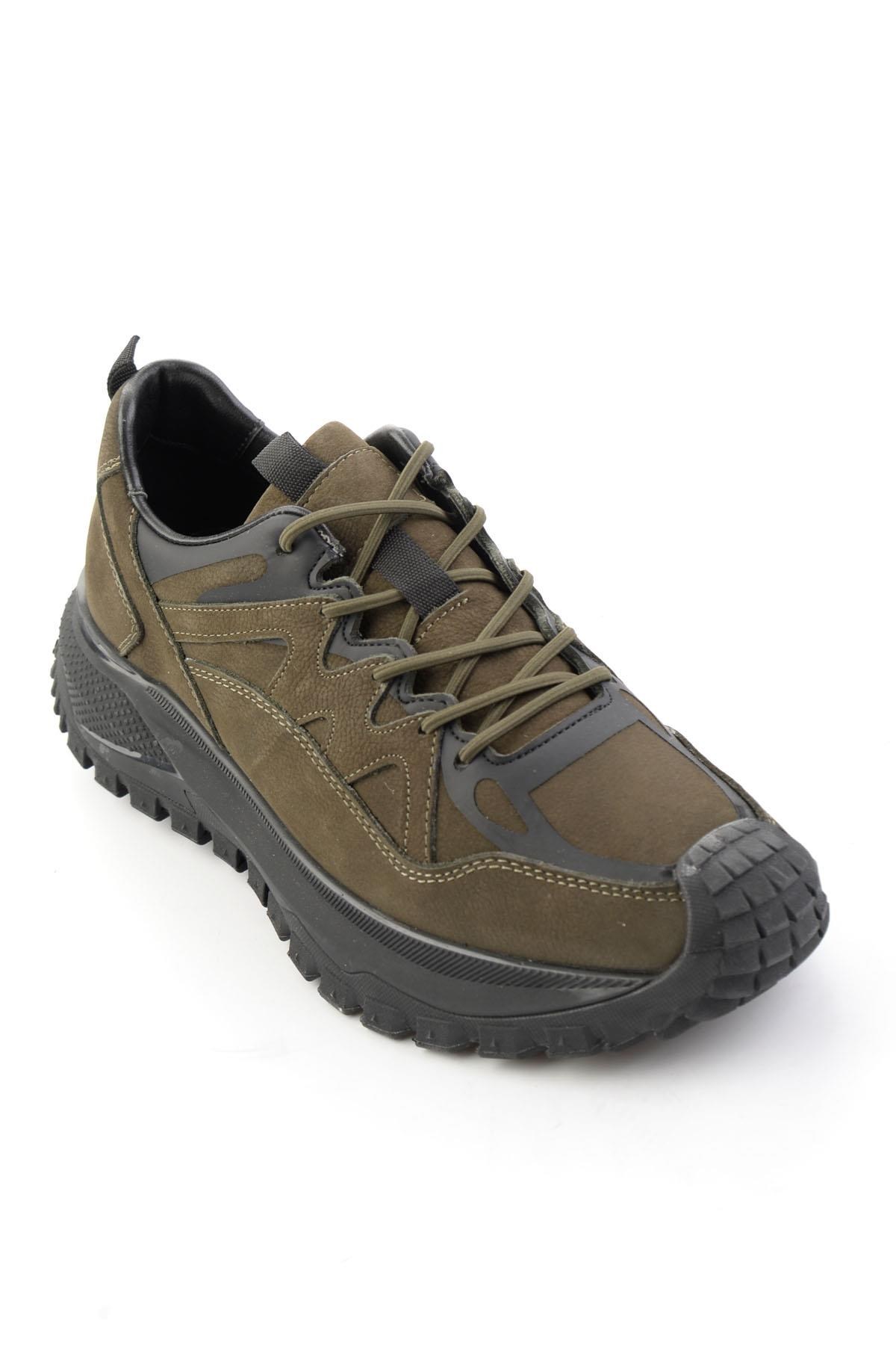 Haki Nubuk Hakiki Deri Erkek Sneaker E01018272101