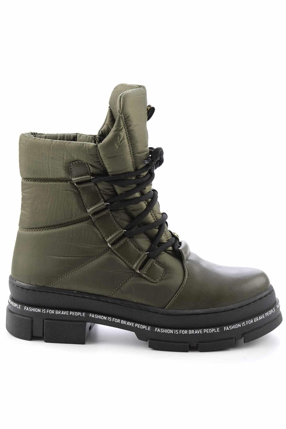 Haki Siyah  Kadın Bot & Bootie K02578000909