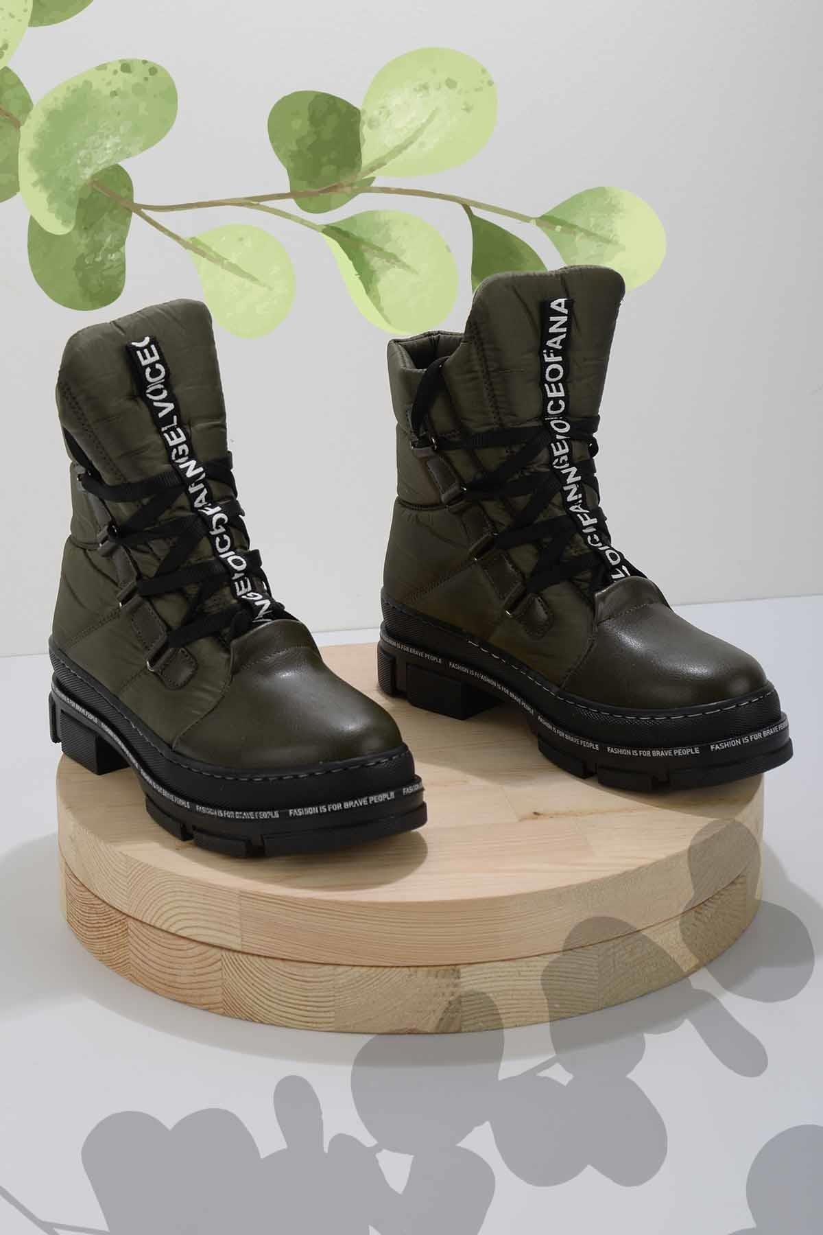 Haki Siyah  Kadın Bot & Bootie K02578000909