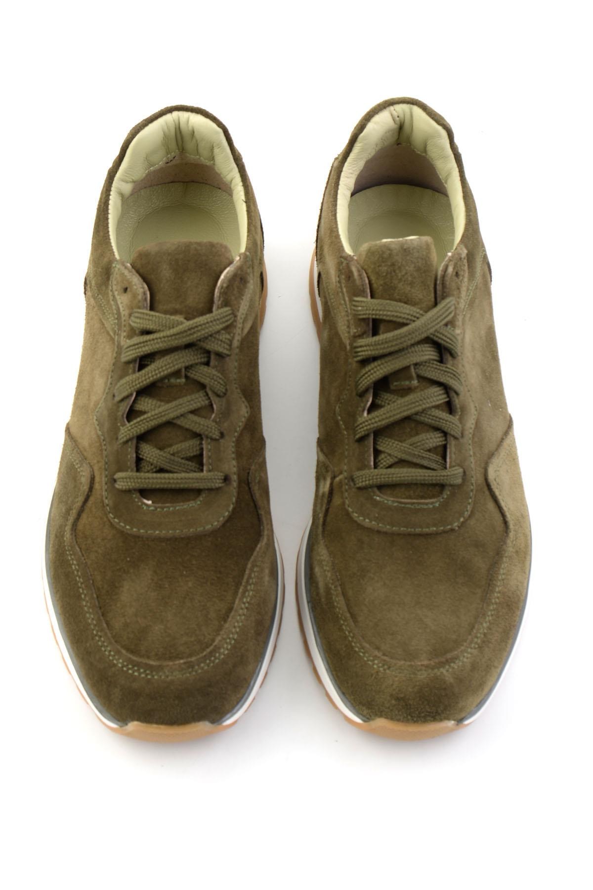 Haki Süet Hakiki Deri Erkek Sneaker E01774003502