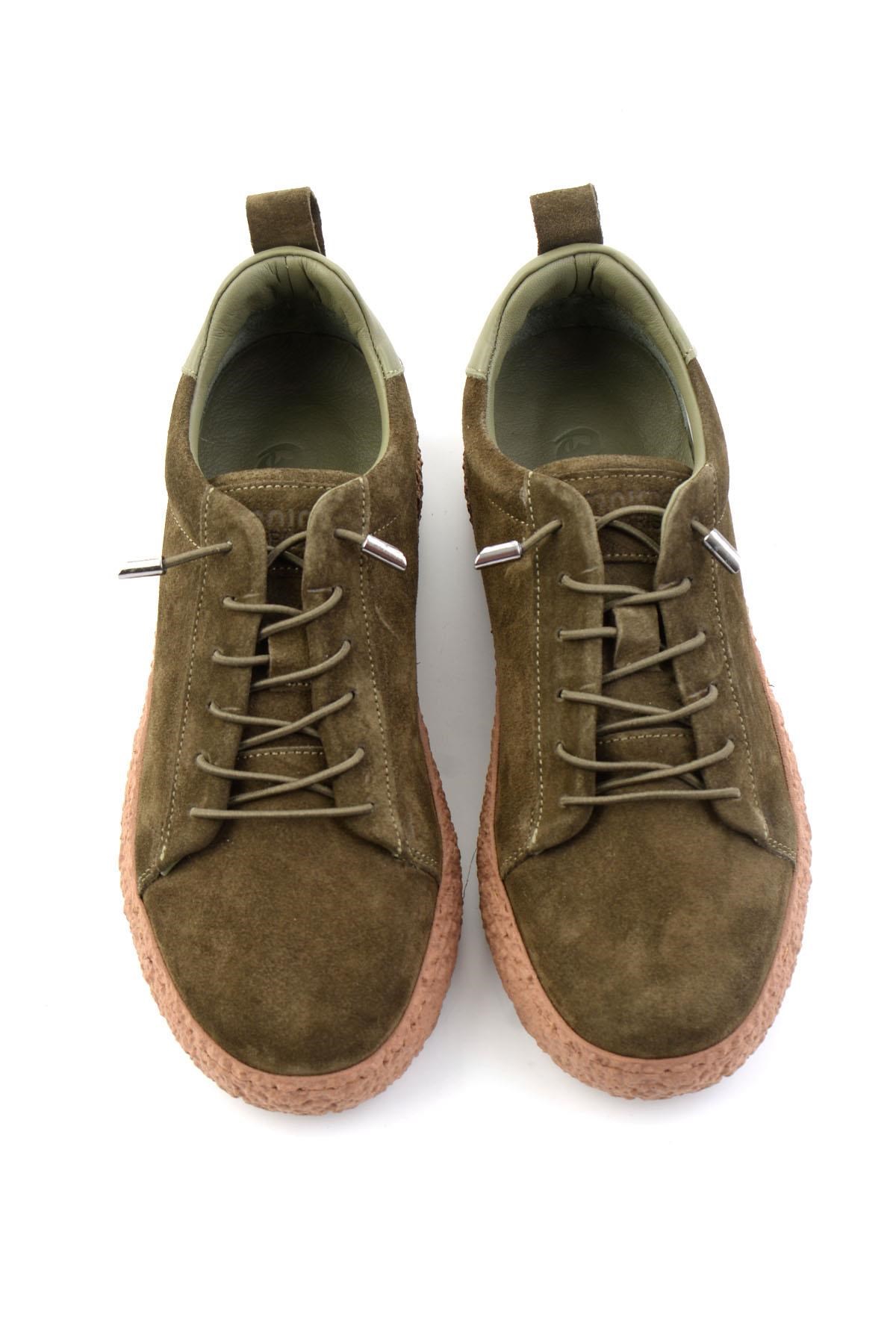 Haki Süet Hakiki Deri Kadın Sneaker K01822268402