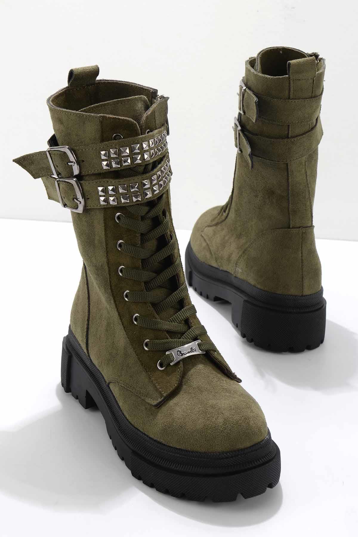Haki Süet  Kadın Bot & Bootie K02936072702