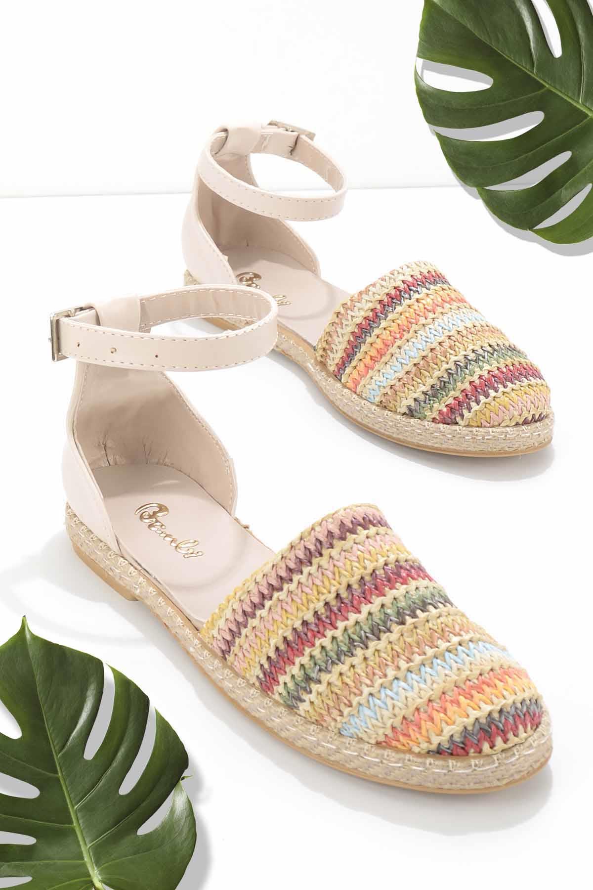 Hardal Çok Renkli Hasır  Kadın Espadril K01140085228
