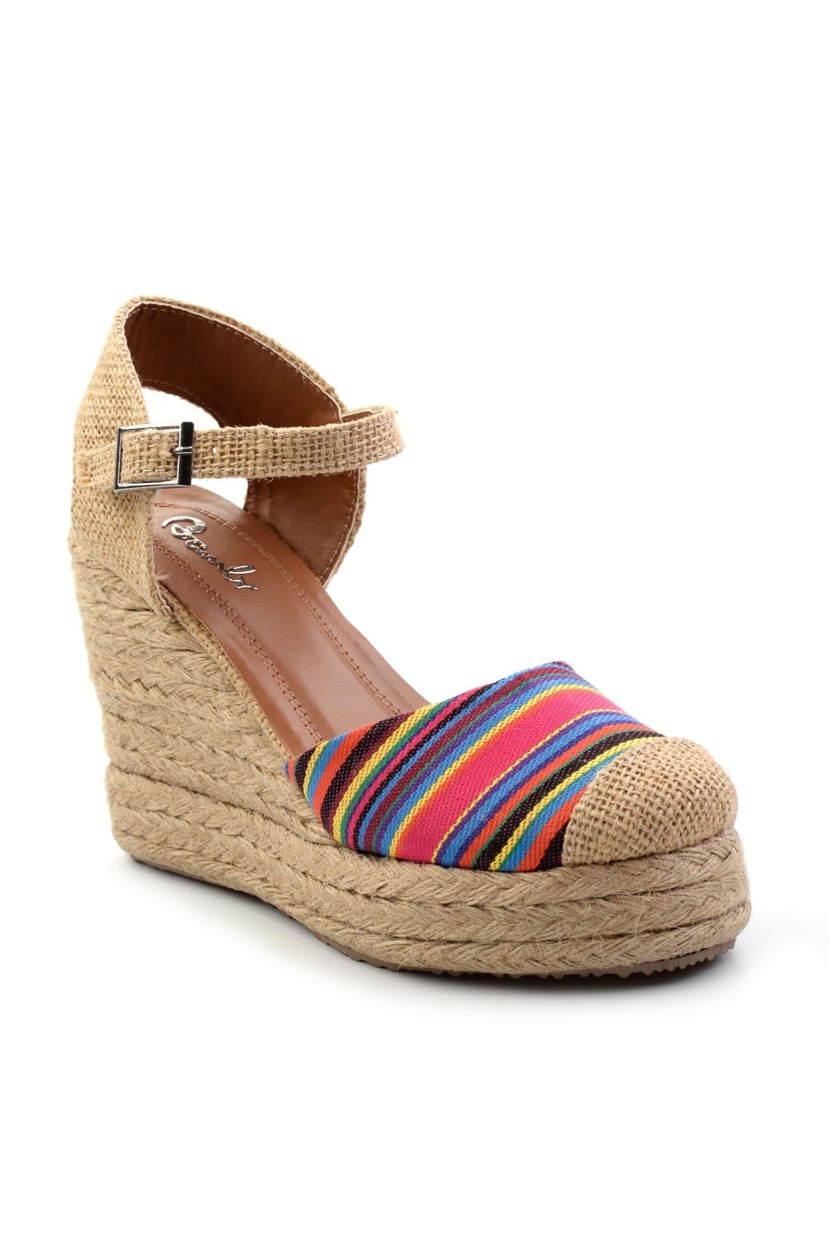 İnce Çizgili  Kadın Espadril K01874414604
