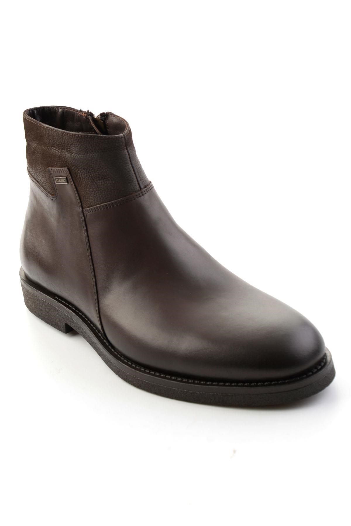 Kahve Antik Hakiki Deri Erkek Bot & Bootie E02648581741