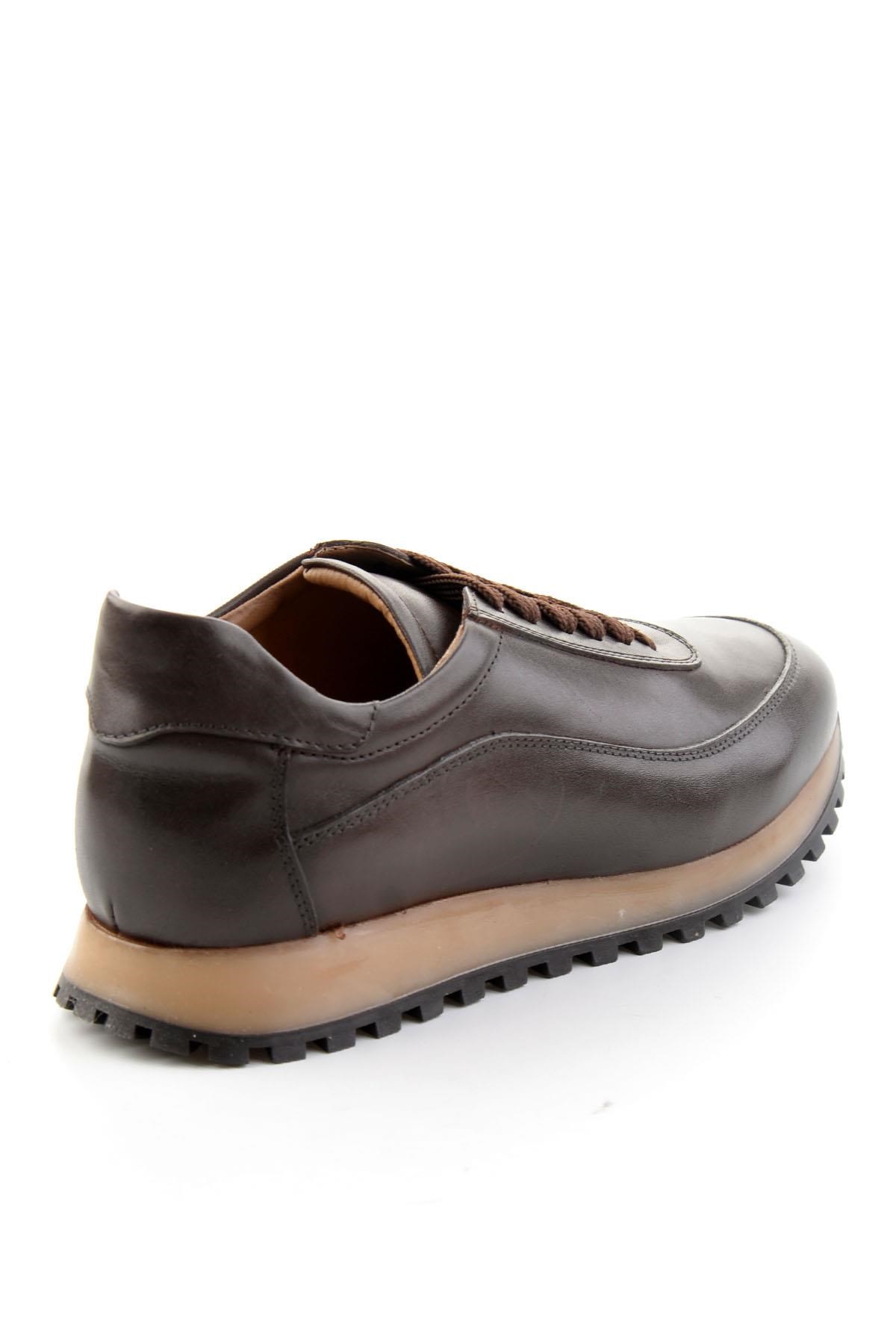 Kahve Antik Hakiki Deri Erkek Sneaker E01600003541