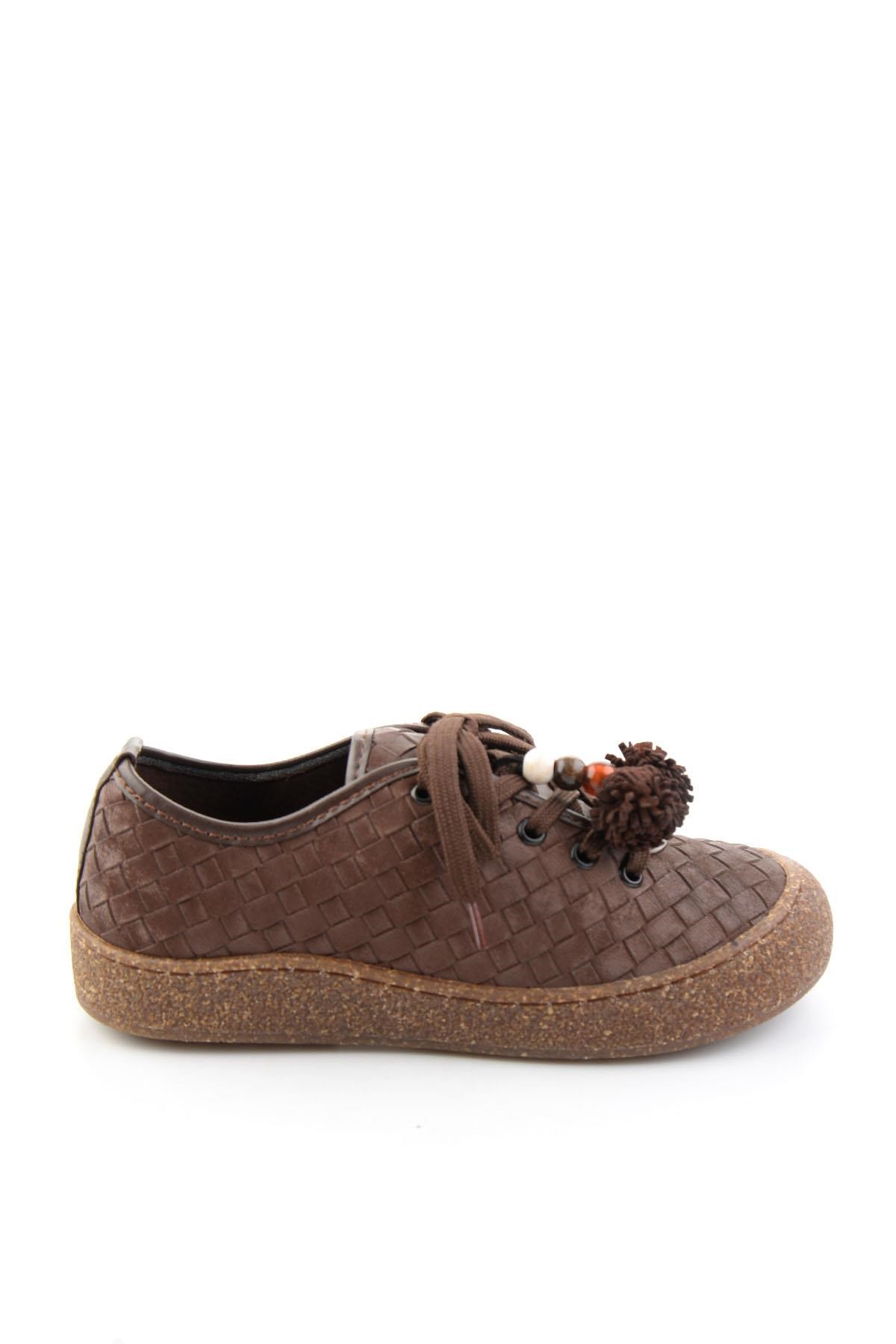 Kahve Baskı Detaylı  Kadın Sneaker K01646000410