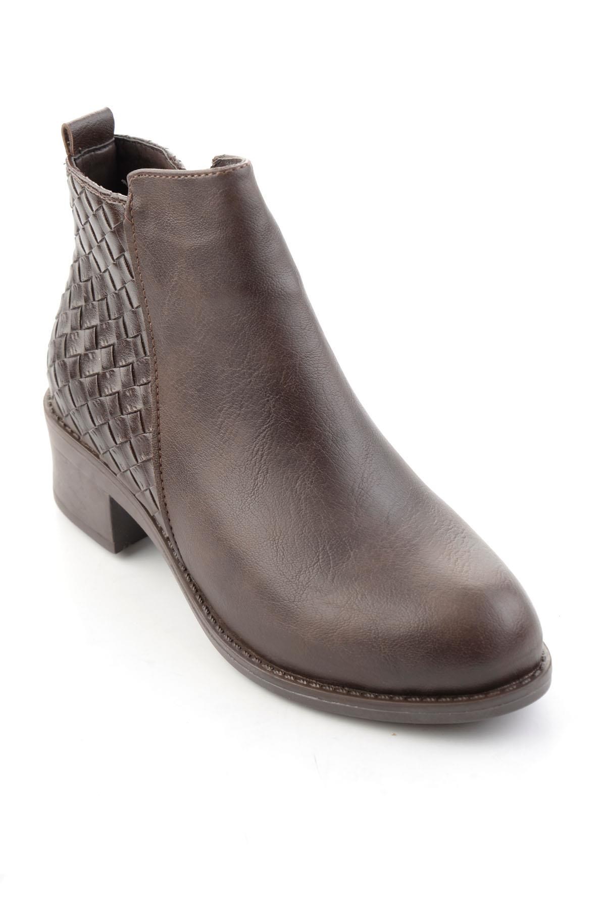 Kahve Baskılı  Kadın Bot & Bootie K02140432909
