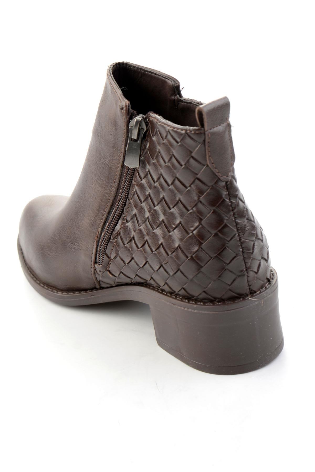Kahve Baskılı  Kadın Bot & Bootie K02140432909