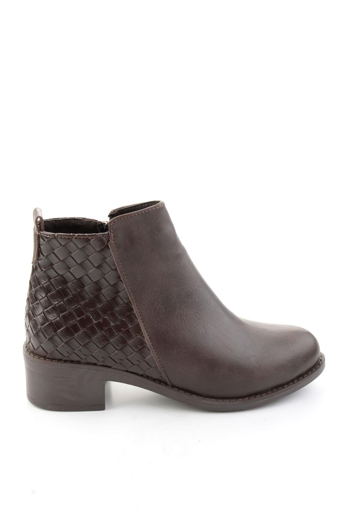 Kahve Baskılı  Kadın Bot & Bootie K02140432909