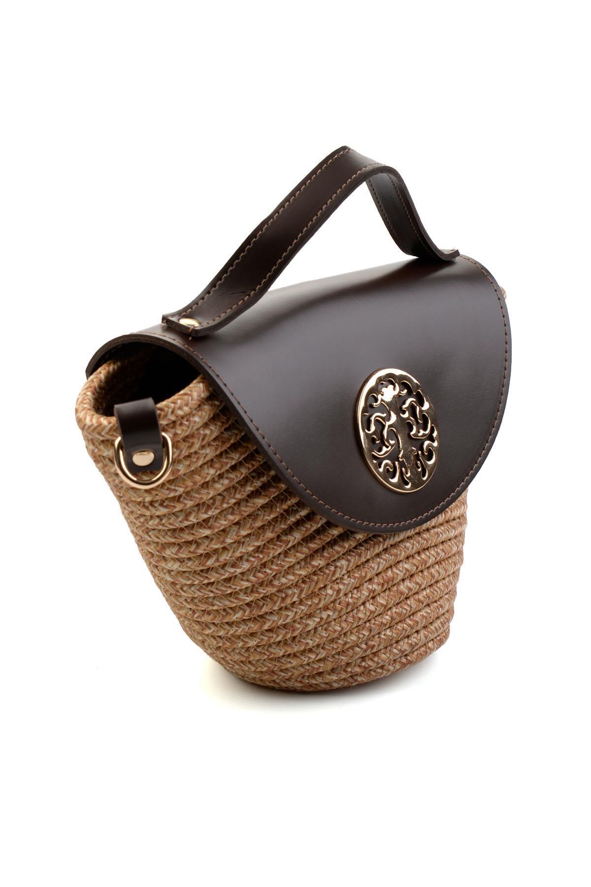 Kahve Desenli  Kadın Postacı Çanta C06619105928