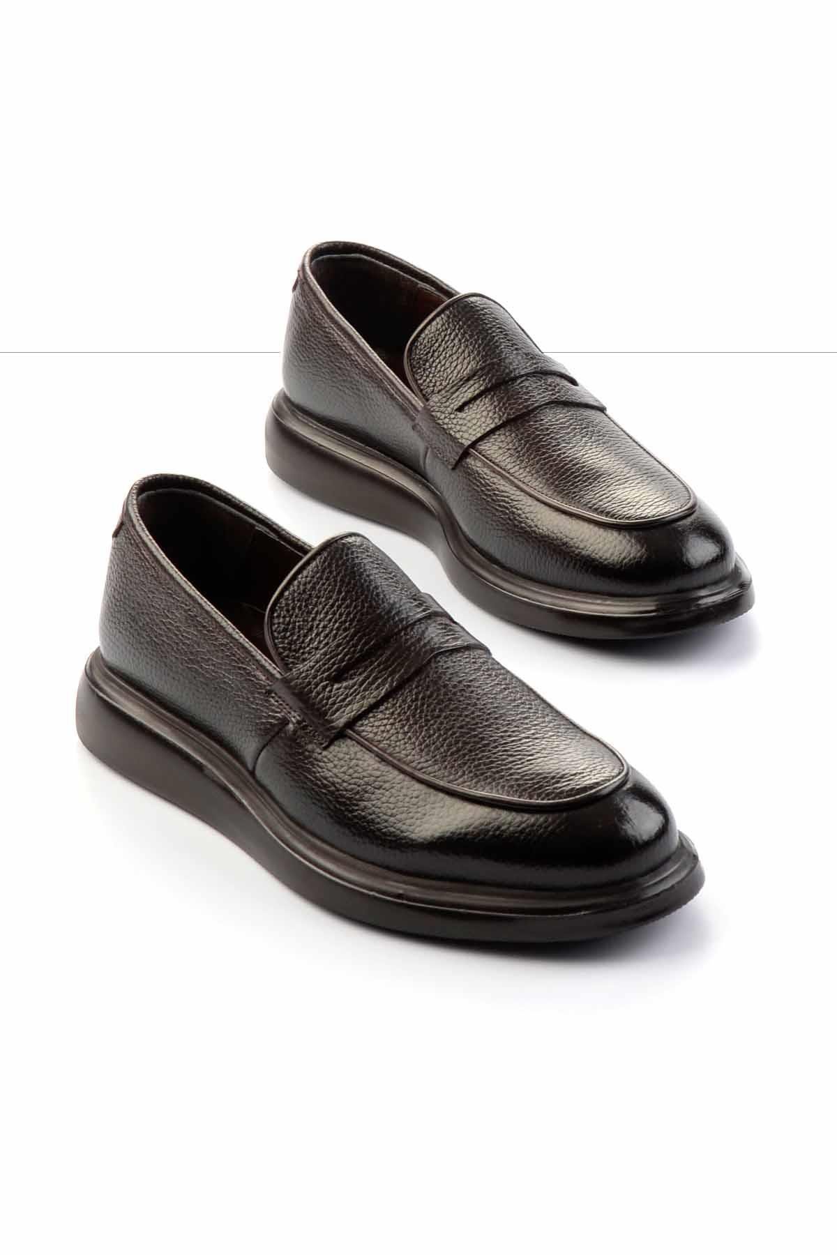 Kahve Floter Hakiki Deri Erkek Loafer Ayakkabı E01798045840