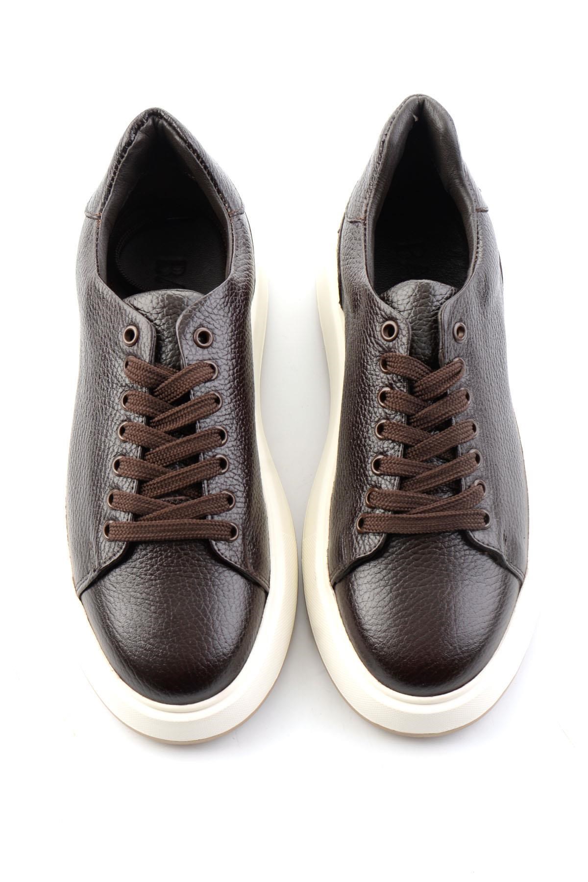 Kahve Floter Hakiki Deri Erkek Sneaker E01401120740