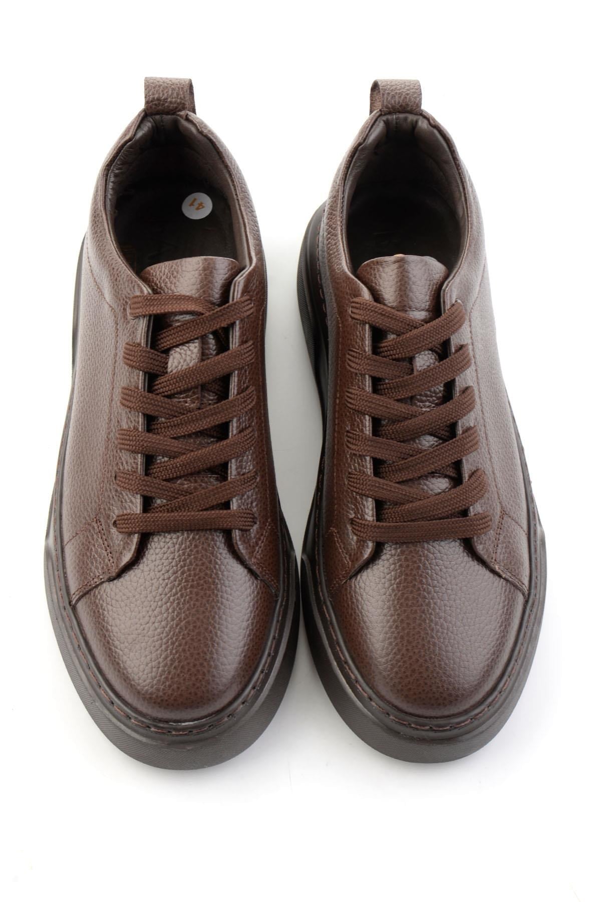 Kahve Floter Hakiki Deri Erkek Sneaker E01082020240