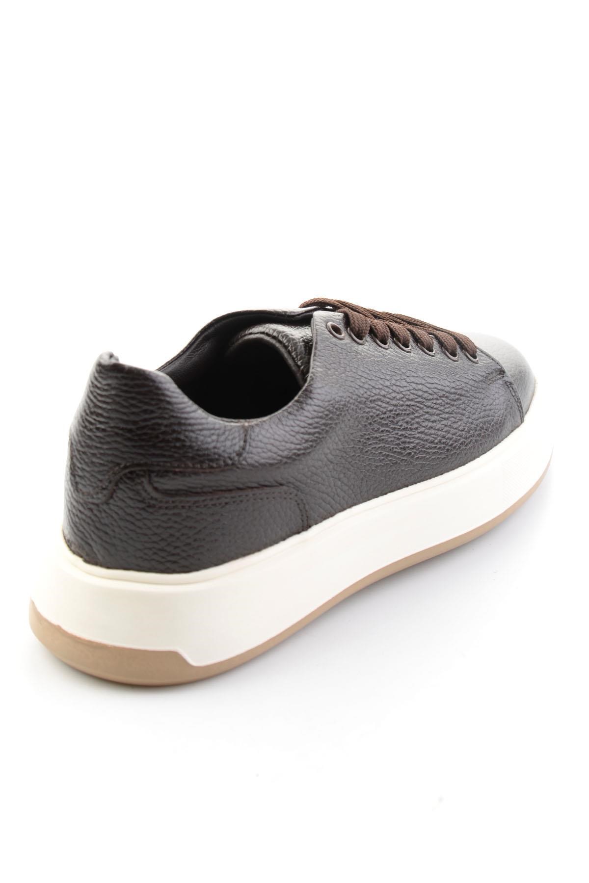 Kahve Floter Hakiki Deri Erkek Sneaker E01401120740