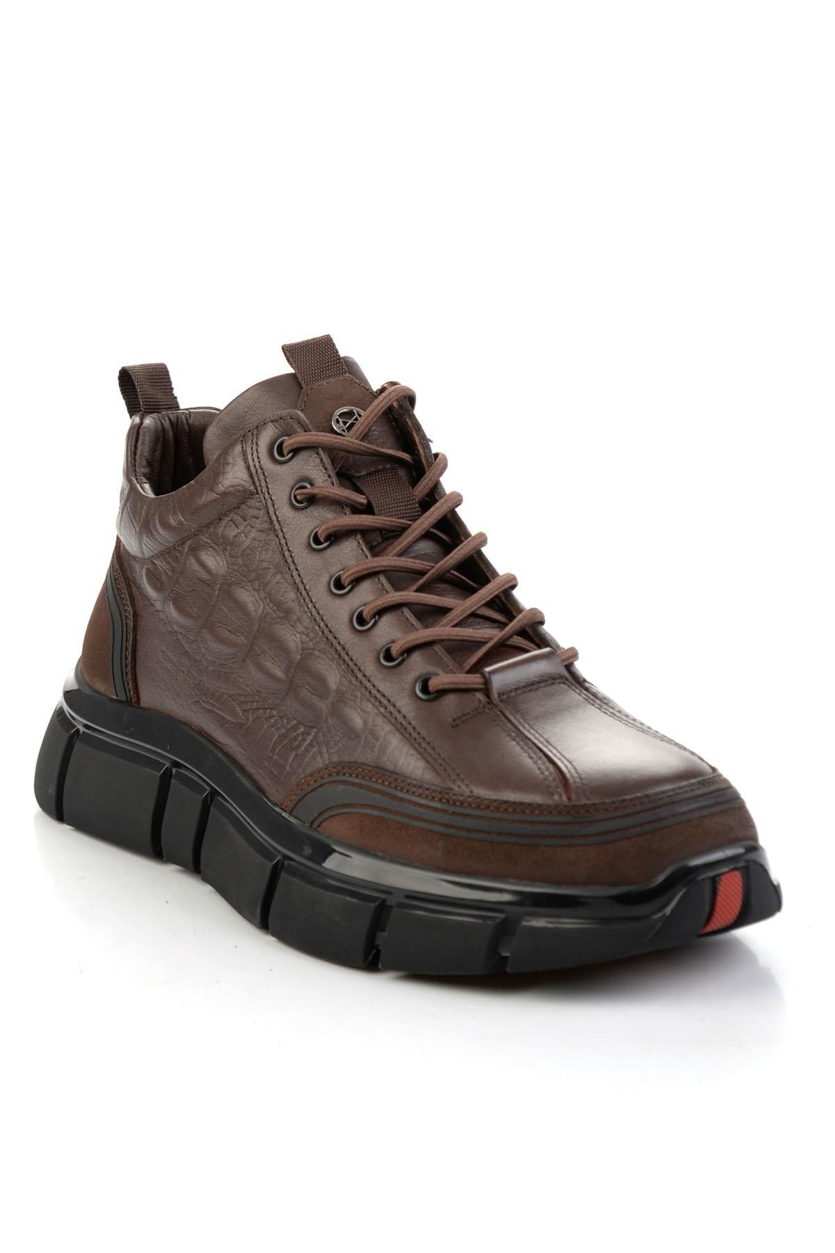 Kahve Hakiki Deri Erkek Bot & Bootie E02398400103