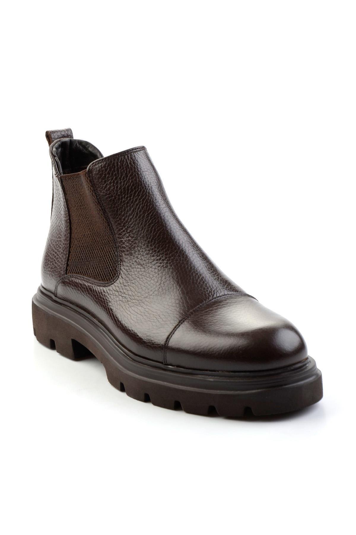 Kahve Hakiki Deri Erkek Bot & Bootie E02757665240