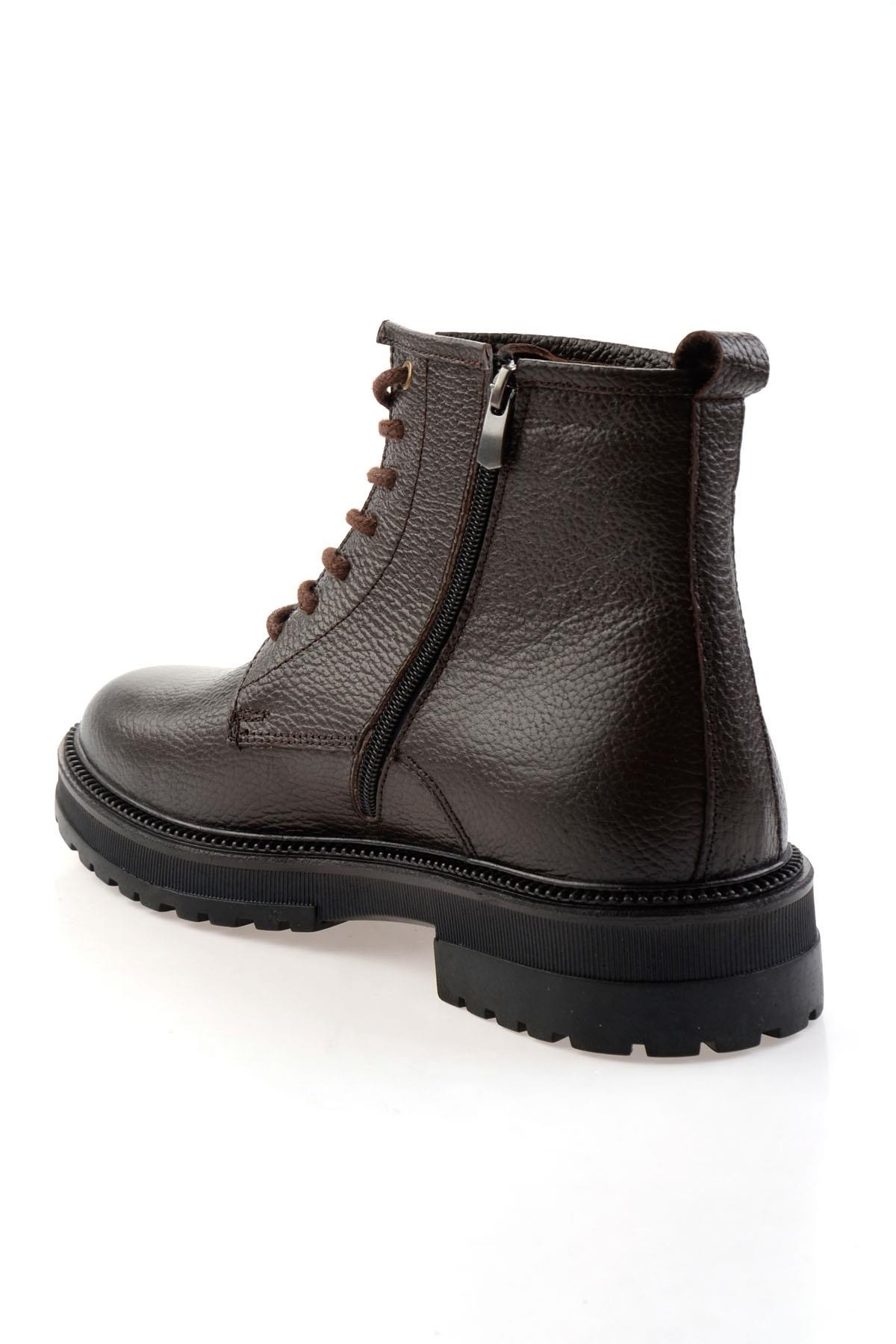 Kahve Hakiki Deri Erkek Bot & Bootie E02594401340