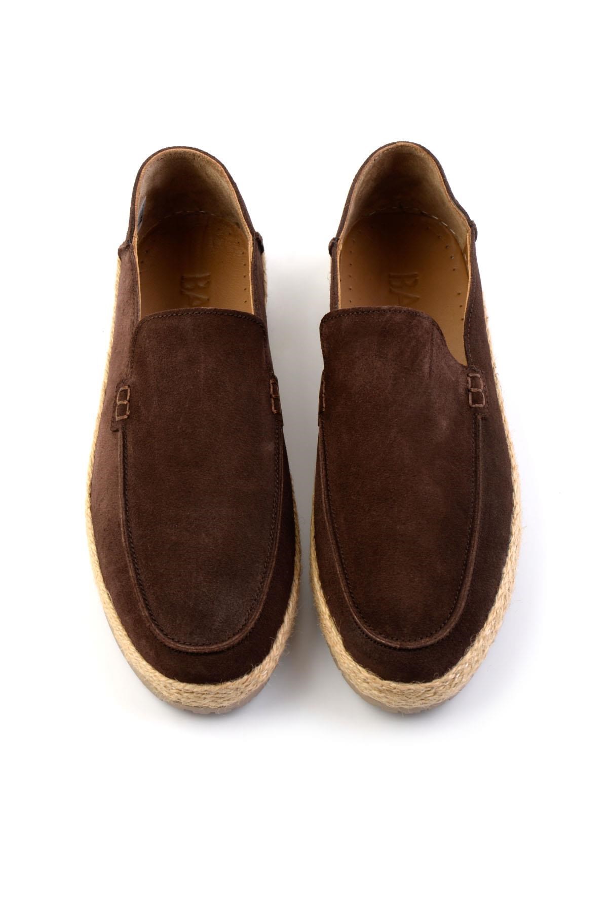 Kahve Hakiki Deri Erkek Espadril E01589500002