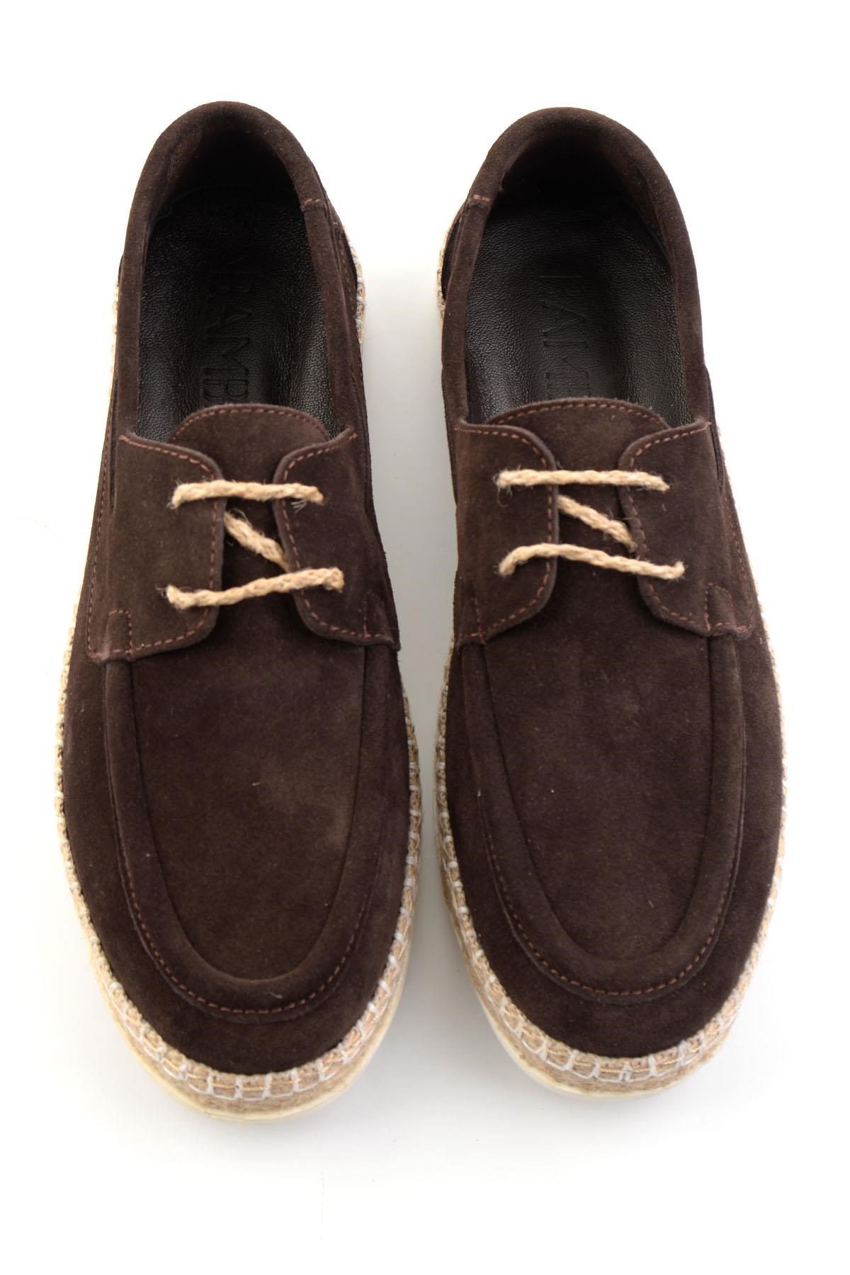 Kahve Hakiki Deri Erkek Espadril E01698689102