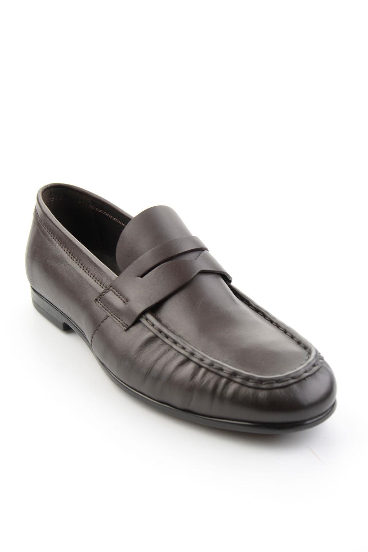 Kahve Hakiki Deri Erkek Loafer Ayakkabı E01648621803